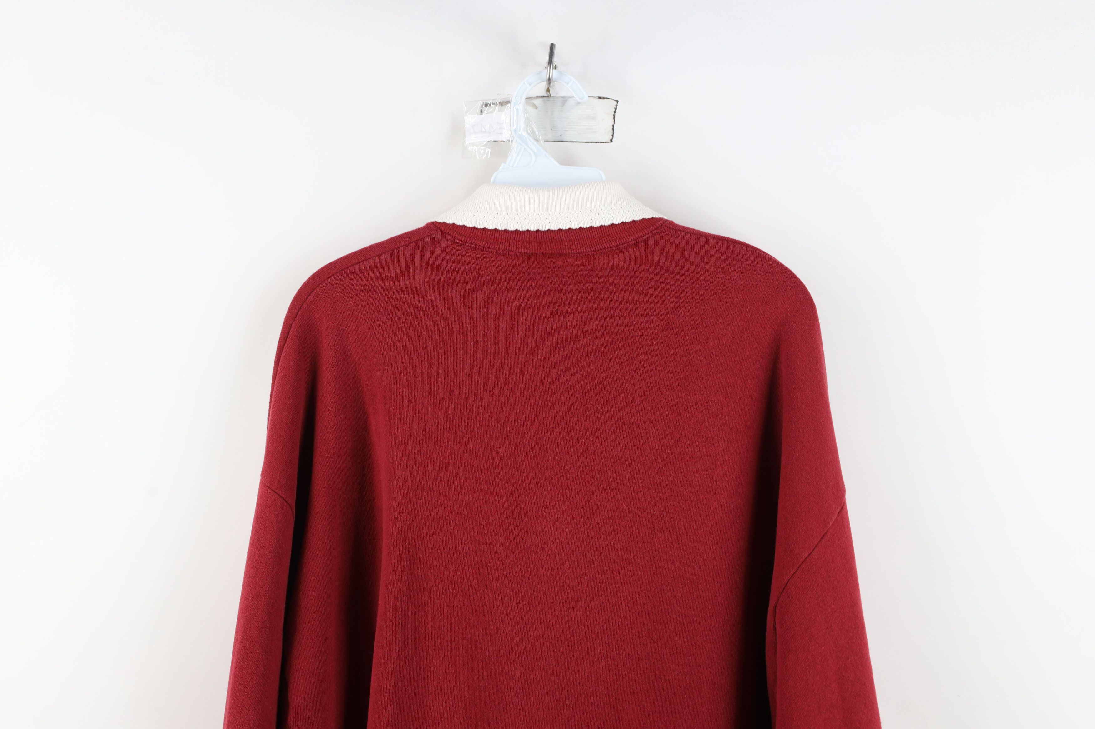 Vintage Vintage 90s Streetwear Bird Collared Sweatshirt Red USA Size XL / US 12-14 / IT 48-50 - 13 Thumbnail