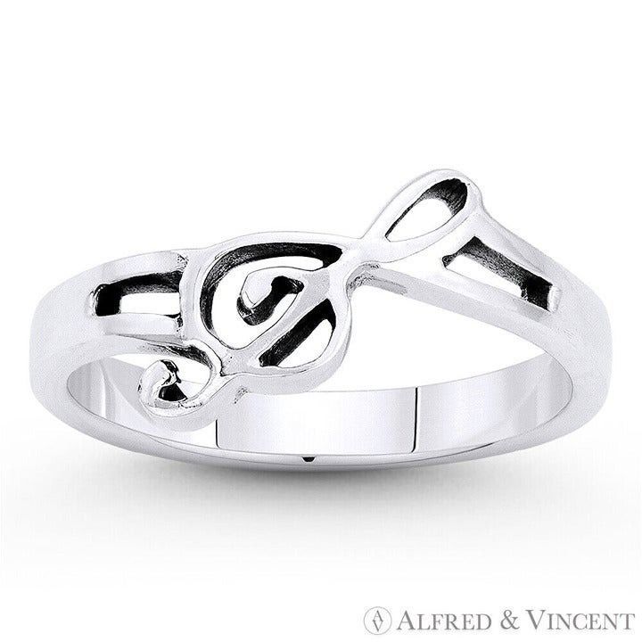 Other G-Clef Musical Symbol Charm Ring in .925 Sterling Silver Size ONE SIZE - 1 Preview