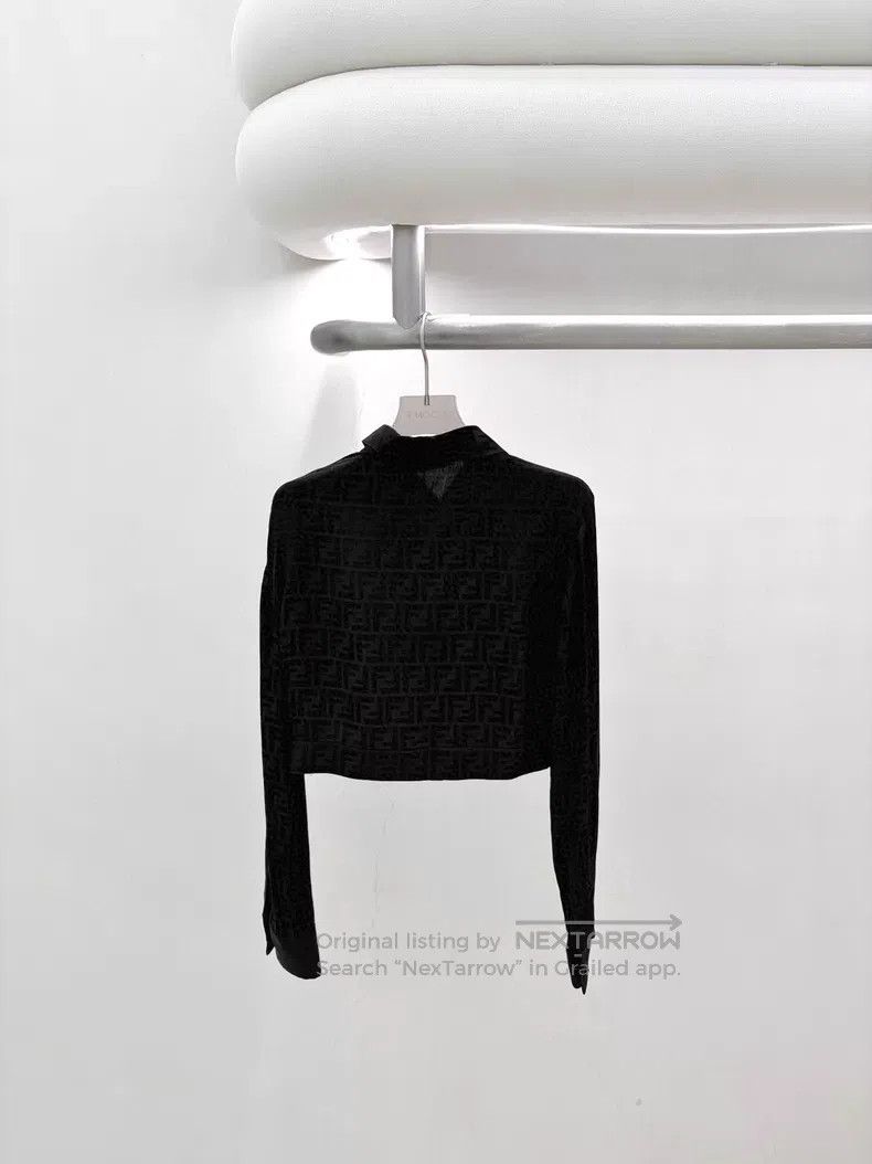Fendi Fendi Black Silk Shirt with Hidden Pattern Size XS / US 0-2 / IT 36-38 - 2 Thumbnail