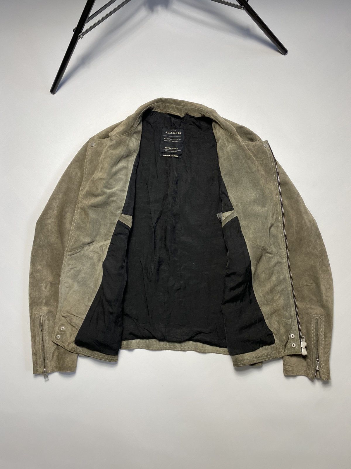 Allsaints Allsaints Crawley Calf Suede Biker Leather Jacket Size US XL / EU 56 / 4 - 9 Thumbnail