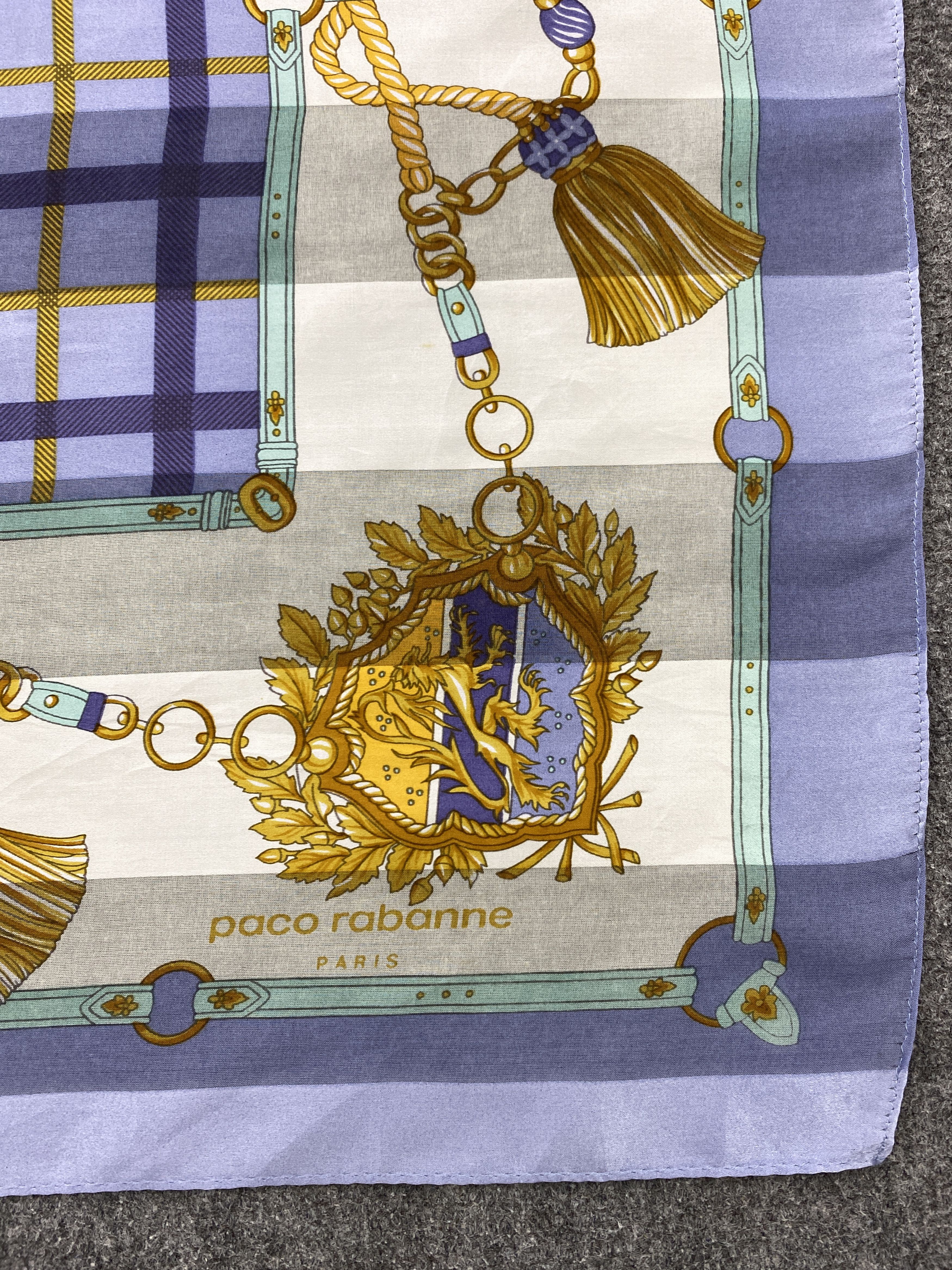 Designer × Vintage Paco Rabbane Paris Silk Scarf / Foulards / Silk Scarf SN0017 Size ONE SIZE - 5 Thumbnail