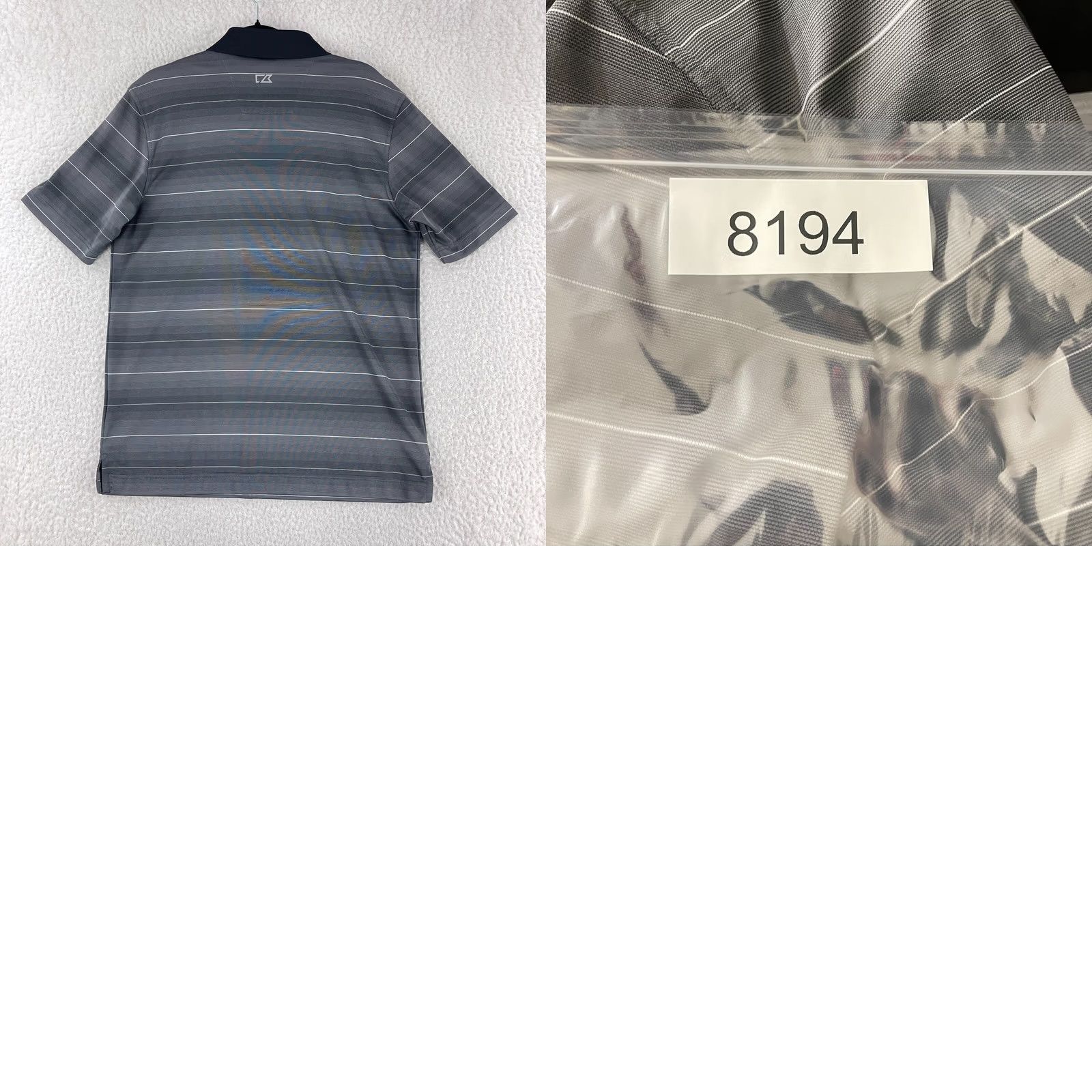 Cutter & Buck Cutter & Buck Polo Shirt Mens Large Gray Black Stripe DryTec Golf Short Sleeve Stretch Regular Size L Size US L / EU 52-54 / 3 - 9 Thumbnail