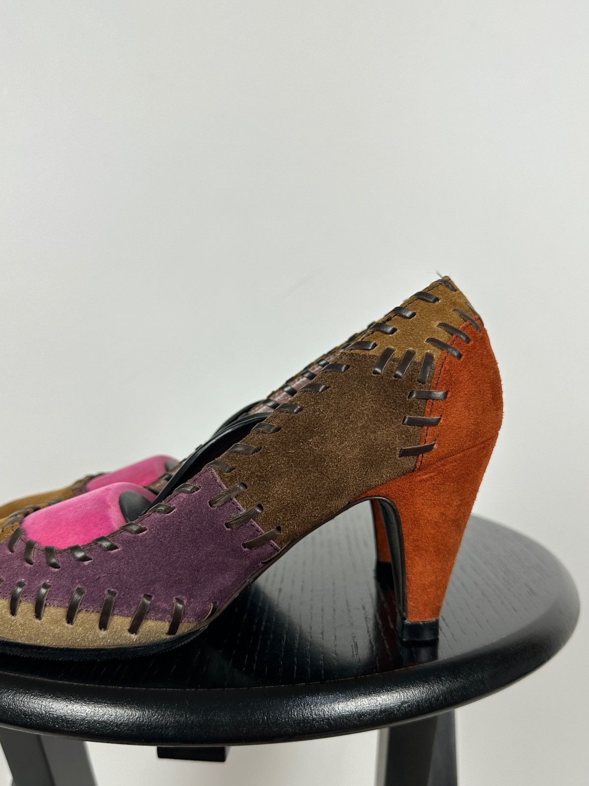 Miu Miu × Prada Miu Miu Multicolor Suede Patchwork Heels Size US 6 / IT 36 - 13 Thumbnail