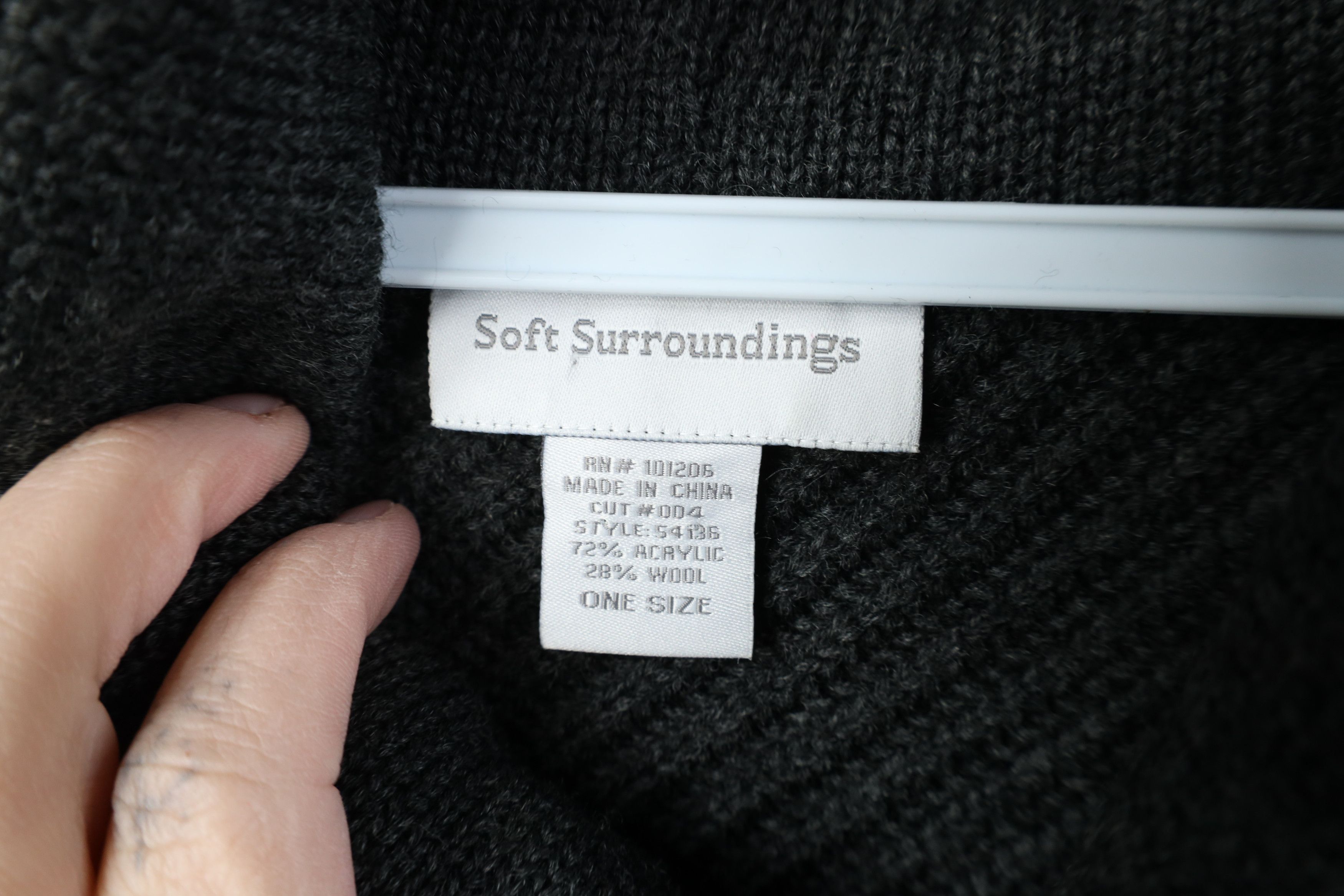 Soft Surroundings Soft Surroundings Ribbed Knit Turtleneck Sweater Cape Size ONE SIZE - 7 Thumbnail