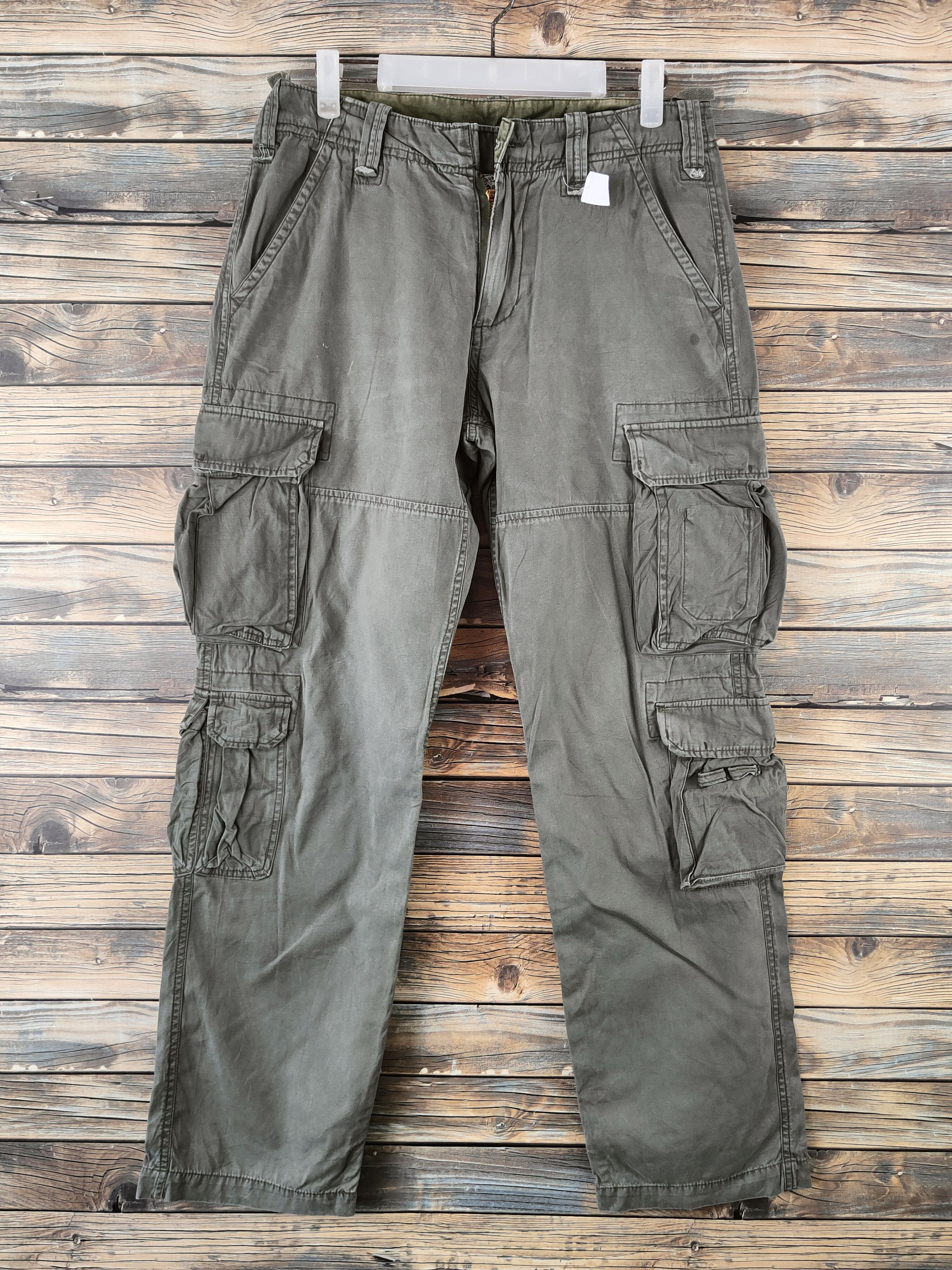 Surplus Research DL Surplus Green Multipocket Cargo Pants #46-954 Size US 31 - 1 Thumbnail