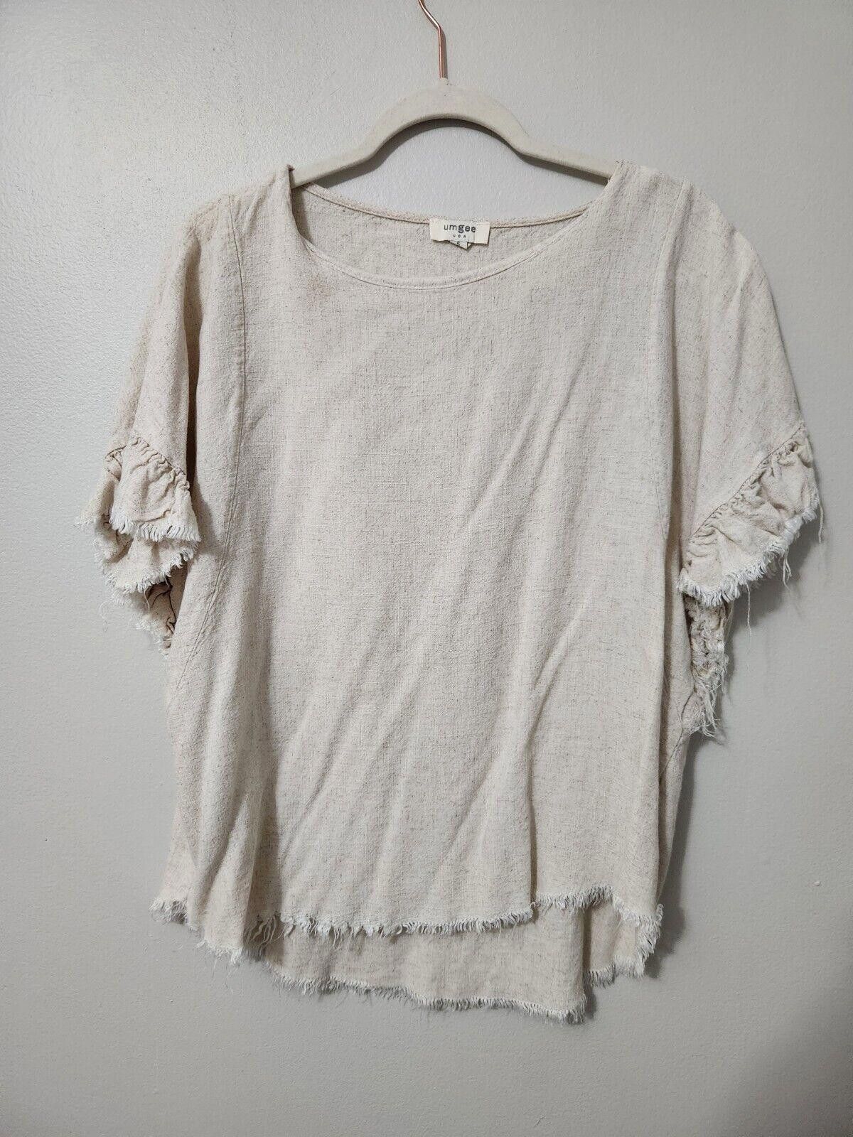 Designer Umgee Tops Lot Small Boho Hippie Linen Blend Shirts Size S / US 4 / IT 40 - 3 Thumbnail