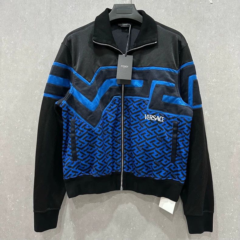 Versace VERSACE Blue Logo Stand Collar Jacket - dmc Size US L / EU 52-54 / 3 - 1 Thumbnail