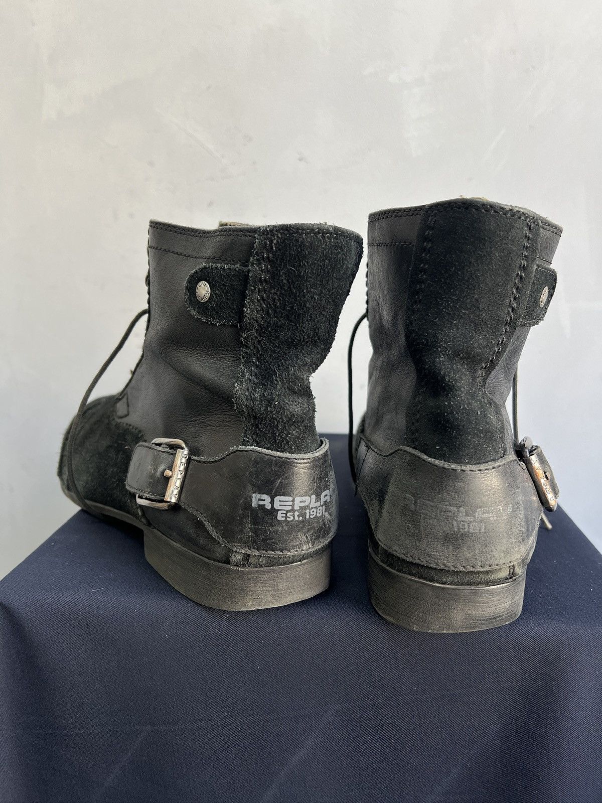 Replay Avant Garde y2k Hedi slimane style leather boots 90s archive Size US 10 / EU 43 - 8 Thumbnail