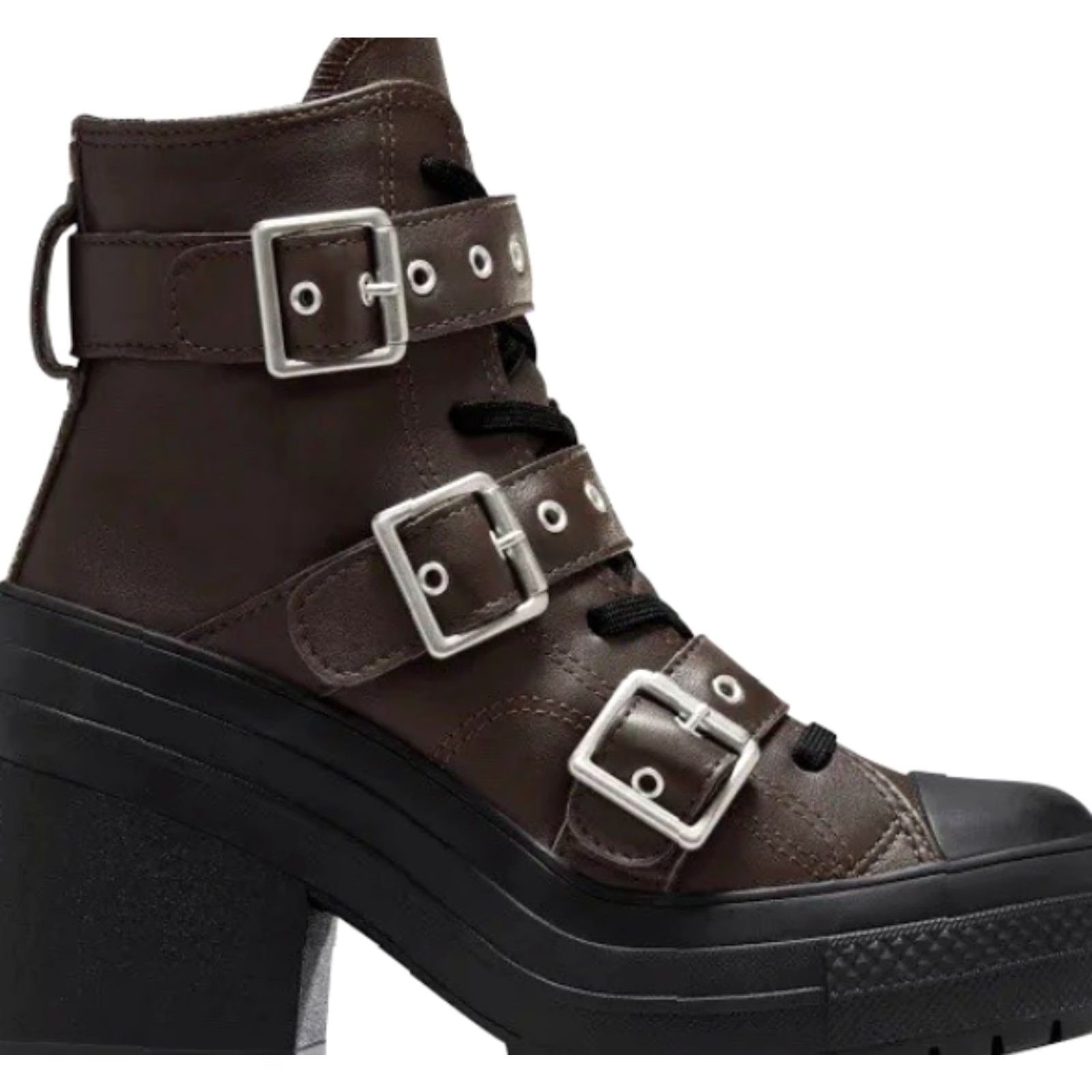 Converse Converse Chuck 70 De Luxe Heel Leather Buckles Women 6 Brown Black Grunge Punk Shoes Size US 6 / IT 36 - 3 Thumbnail