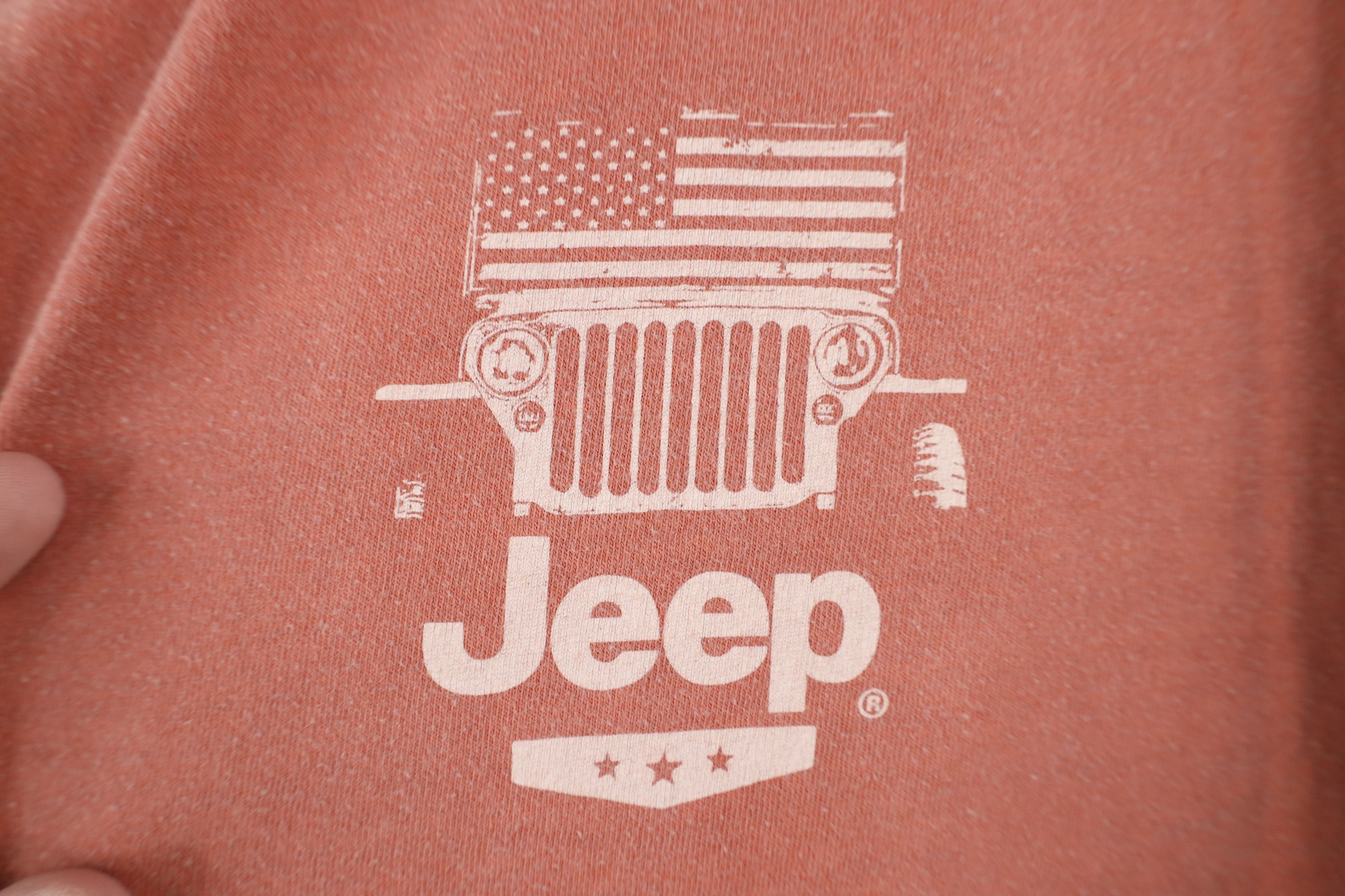 Vintage Vintage 90s Y2K Pigment Dye Jeep Motors T-Shirt Red Orange Size US L / EU 52-54 / 3 - 4 Thumbnail