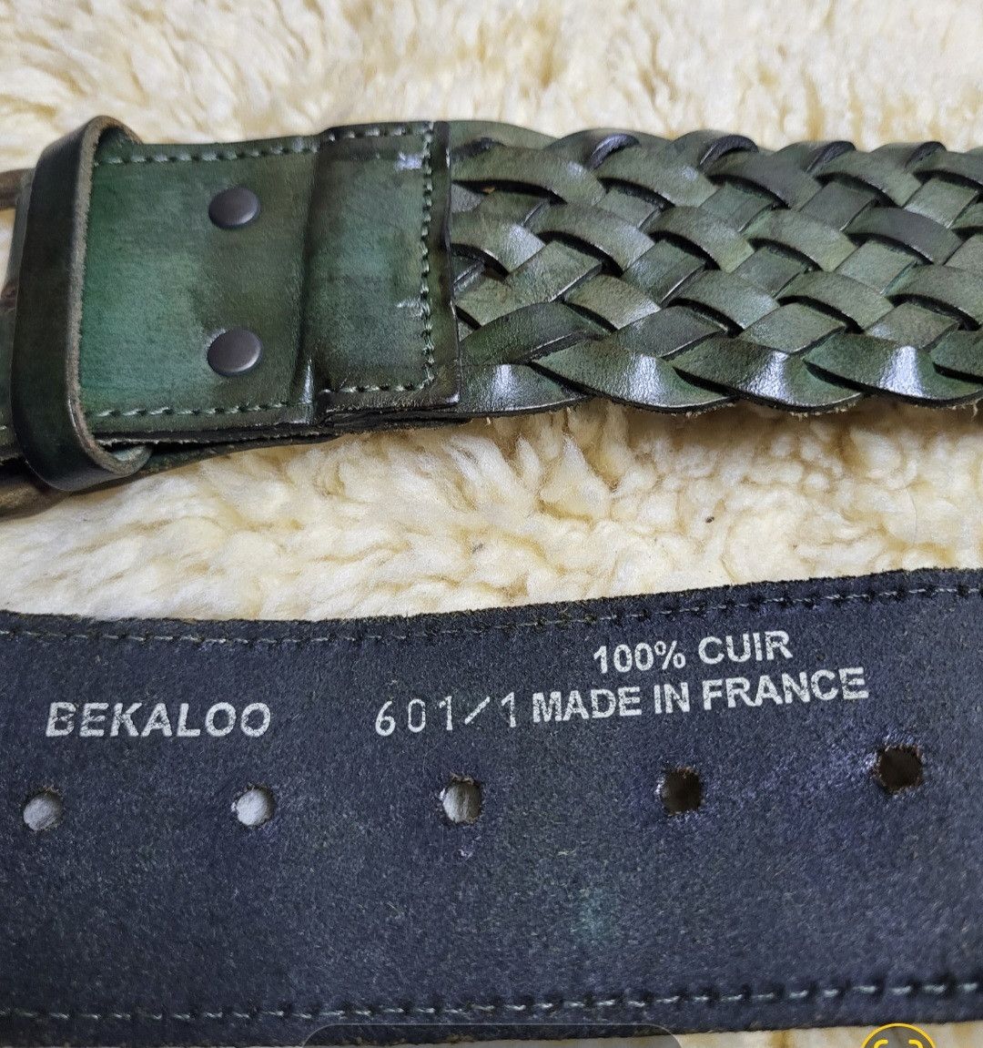 Other Bekaloo Hand-Braided Leather Belt – Made in France – Green Size ONE SIZE - 10 Thumbnail