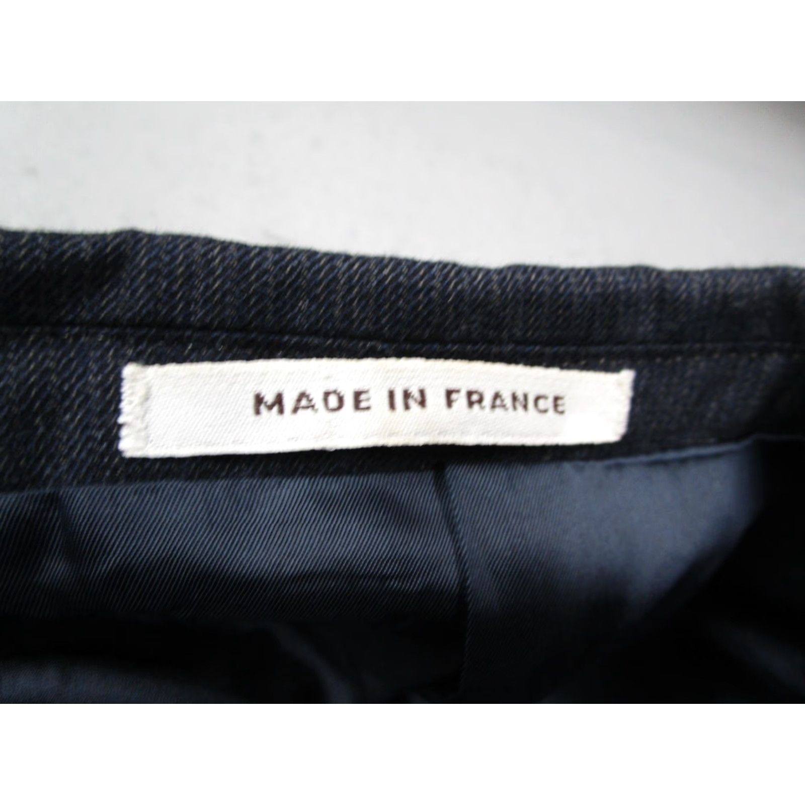 Yves Saint Laurent VINTAGE Yves Saint Laurent Blazer Mens 40 Blue Herringbone Double Breasted Wool Retro France Size 40R - 3 Thumbnail