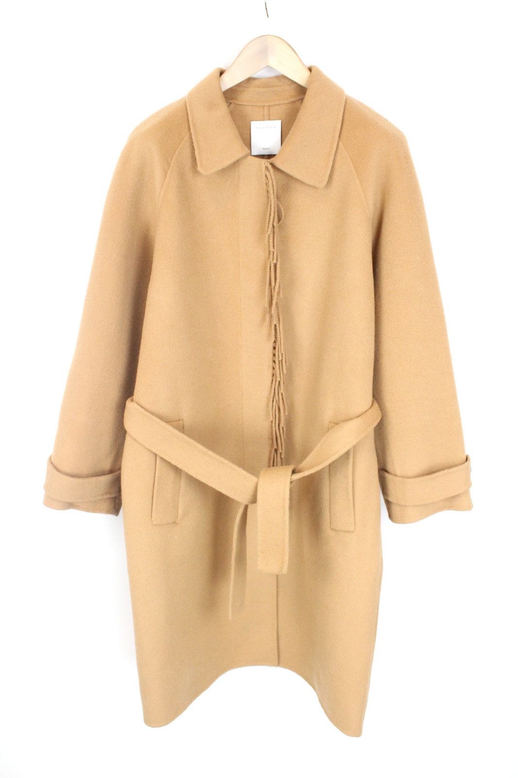 Sandro SANDRO Luciale Coat Womens EU 42 Wool Belted Tasselled Polo Size XL / US 12-14 / IT 48-50 - 2 Thumbnail
