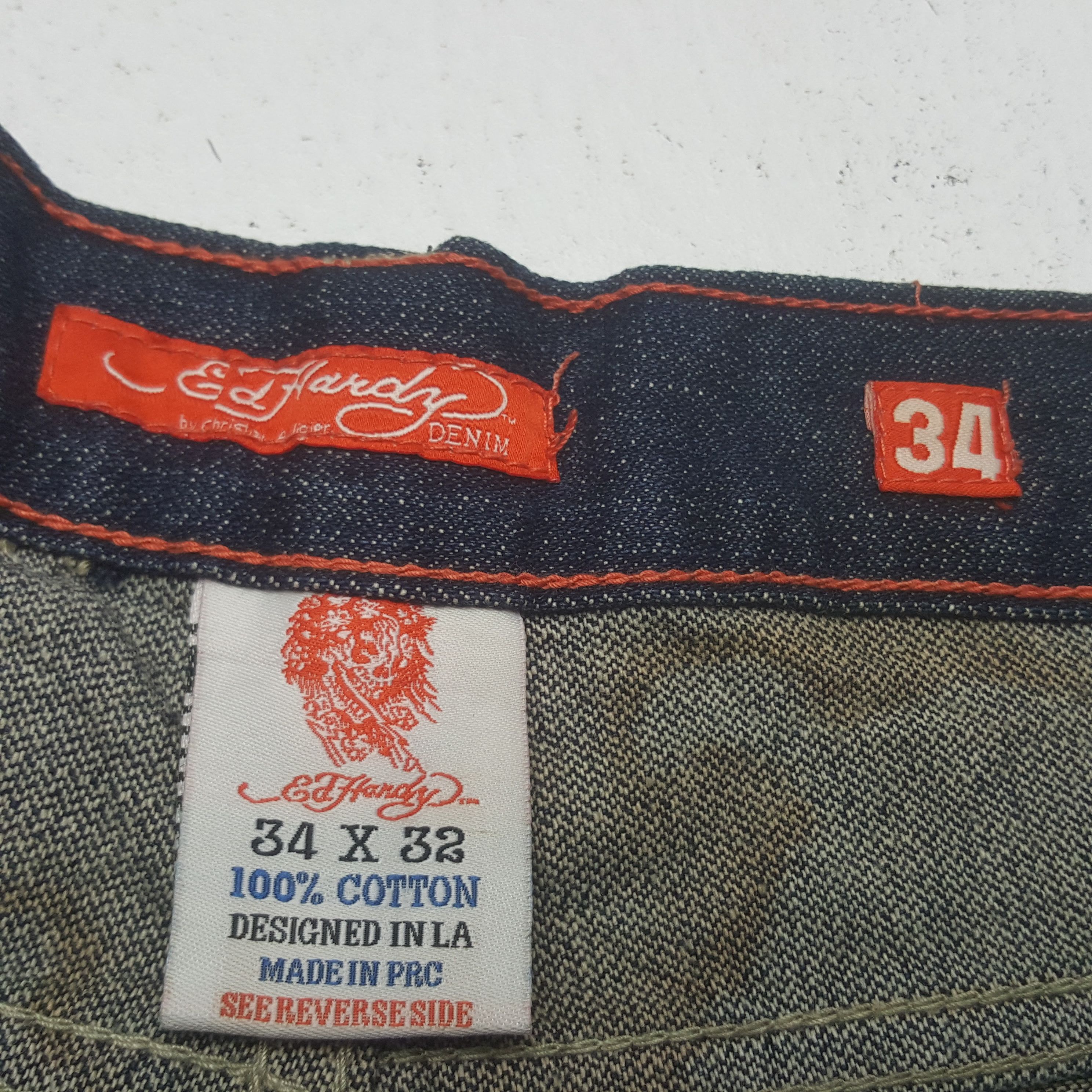 Ed Hardy Vintage Ed Hardy Denim Jeans Size US 35 - 7 Thumbnail
