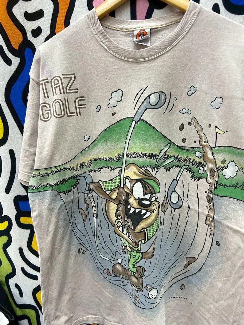 Vintage Vintage 1998 Taz Overprint tshirt size L Size US L / EU 52-54 / 3 - 1 Thumbnail