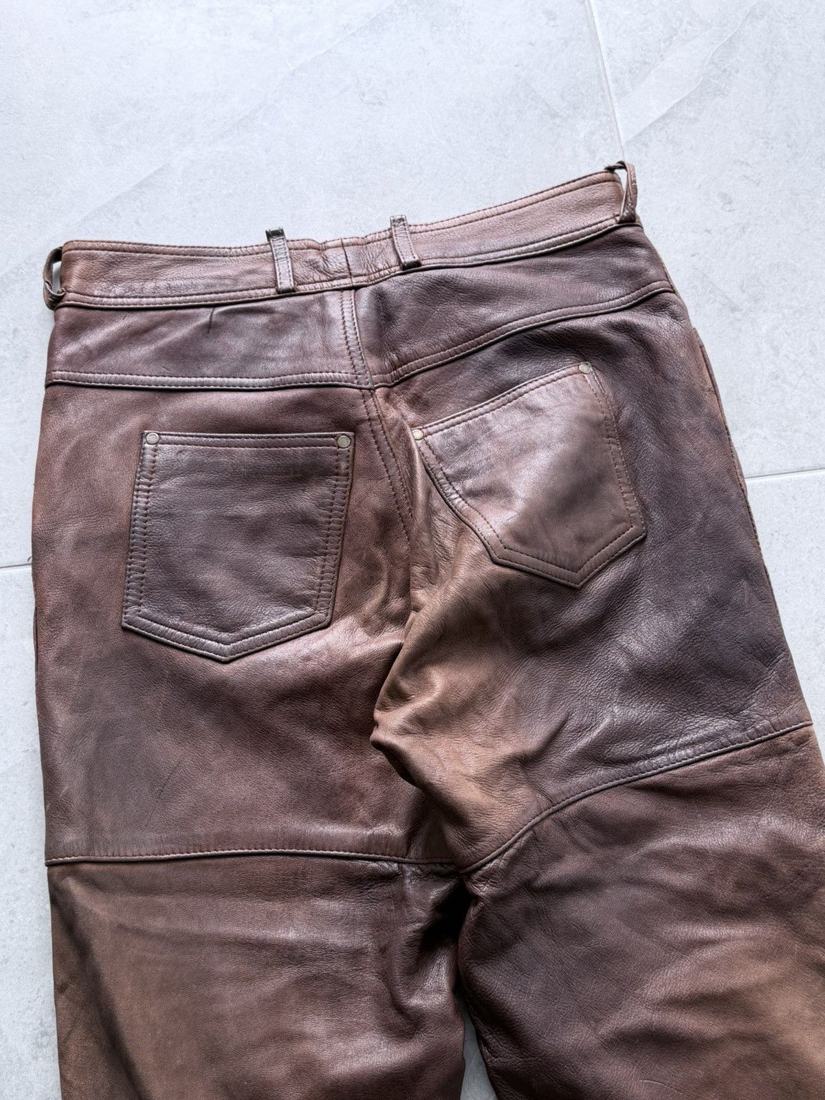 Tornado Mart Avant Garde Rick Owens Tornado Mart Style Leather Pants Size US 30 / EU 46 - 8 Thumbnail