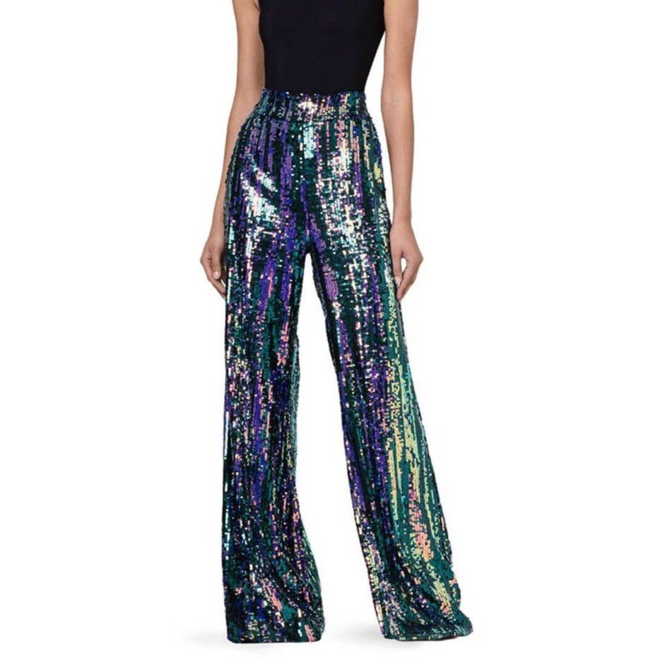 ALIX NYC NWT Alix NYC High Waisted Sequin Kimmel Pants Sz S Size 27" / US 4 / IT 40 - 1 Thumbnail