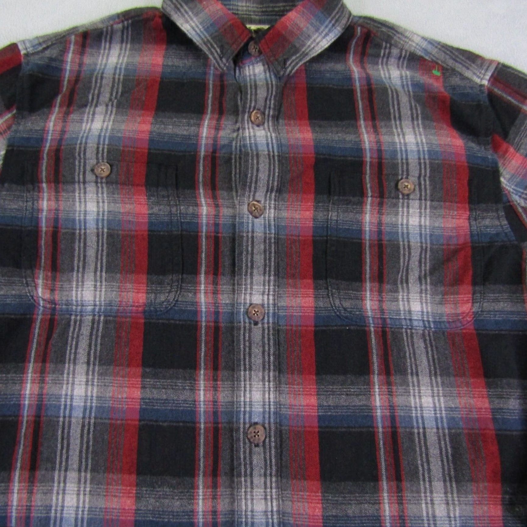 Vintage DULUTH Men's Large Red Black Gray Plaid Flannel Button-Up Shirt Relaxed Fit Work Outdoor Size US L / EU 52-54 / 3 - 3 Thumbnail