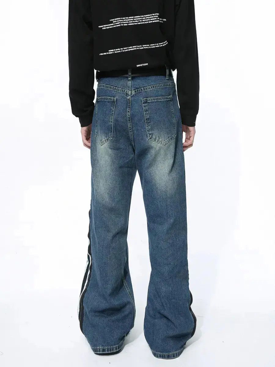 Japanese Brand Retro loose patchwork zipper jeans Size US 32 / EU 48 - 2 Thumbnail