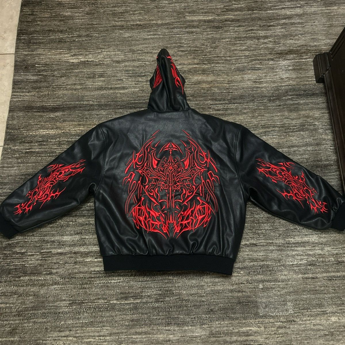 Revenge REVENGE EMBROIDERED FAUX LEATHER PADDED BOMBER Size US XL / EU 56 / 4 - 1 Thumbnail