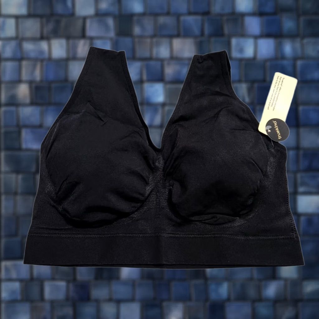 Vintage Truekind Womens Bralette Bra Black 2XL Wireless Everyday Size ONE SIZE - 1 Thumbnail