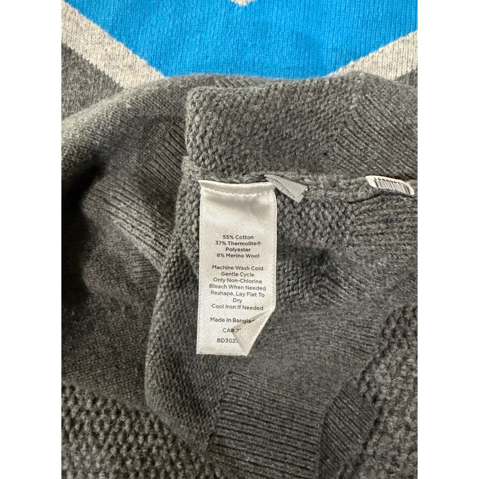 Talbots Talbots Sweater Womens 1X Gray Blue Chevron Colorblock Long Sleeve Knit Pullover Size XL / US 12-14 / IT 48-50 - 5 Thumbnail