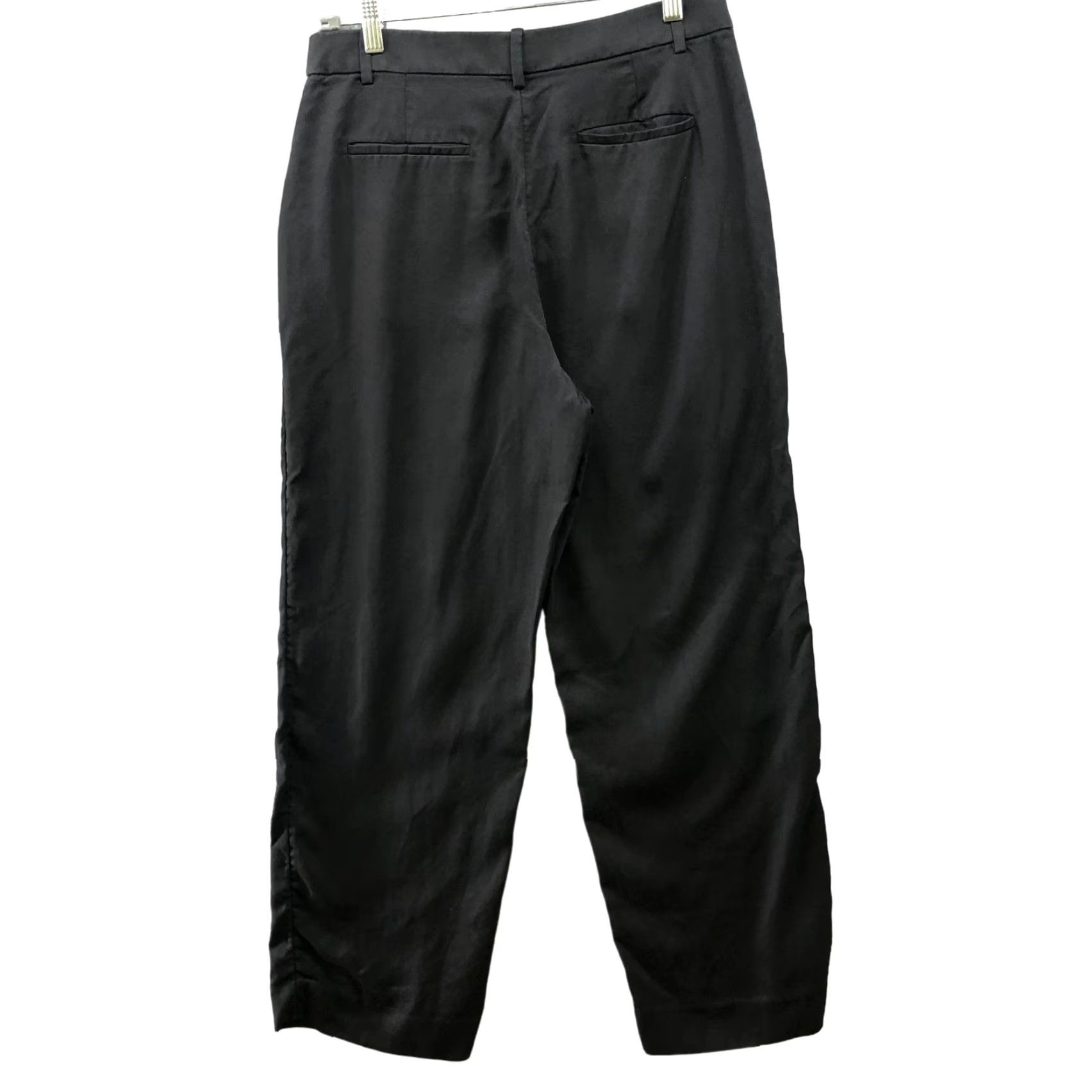J.Crew J. Crew Ingrid Black Pants Womens Size 8 Lyocell Wide Leg High Rise Trouser Size 30" / US 8 / IT 44 - 2 Thumbnail