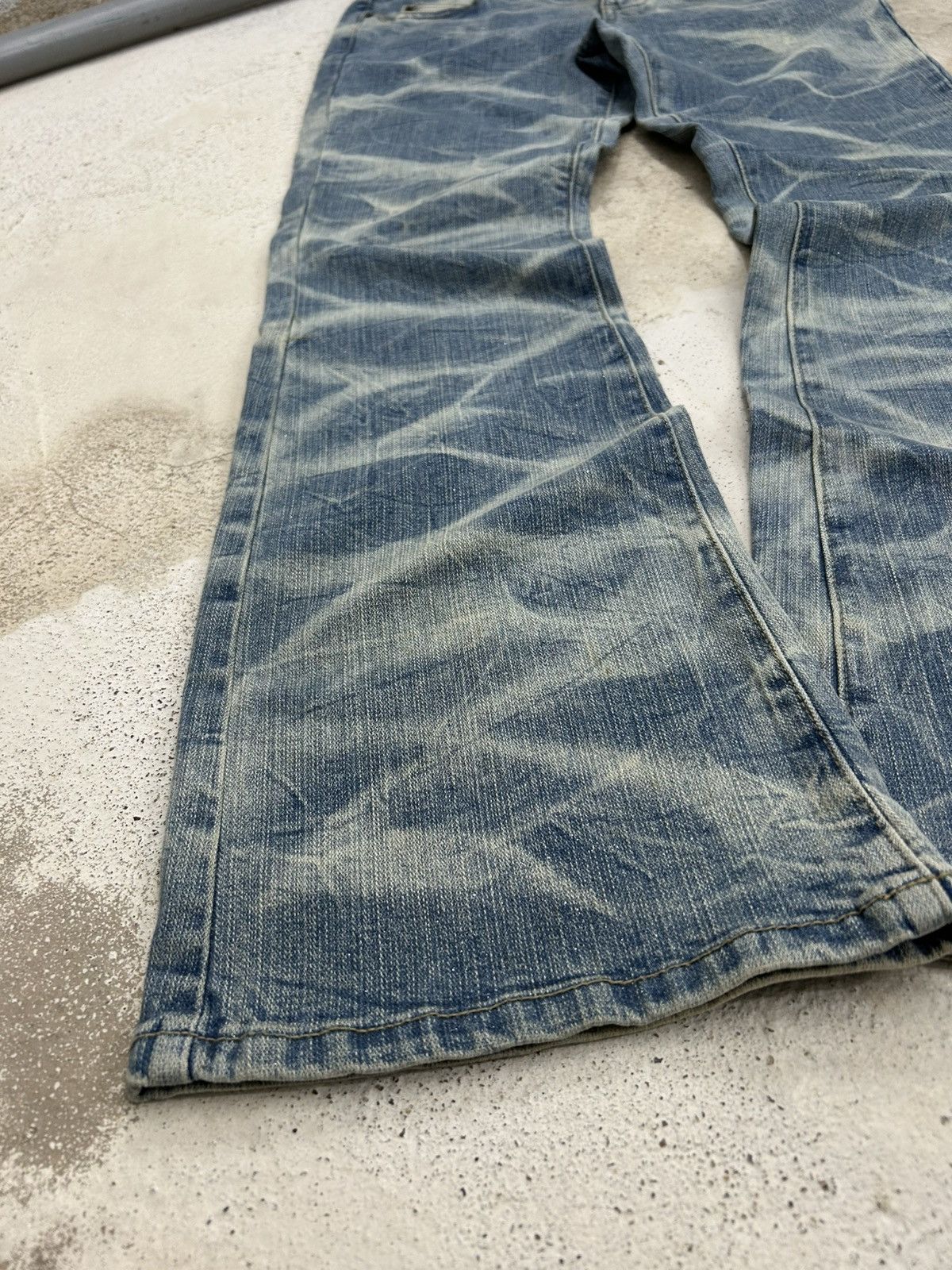 20471120 × GOSTAR DE FUGA × Japanese Brand Retro Flare Daily Topics Unique Tie Dye Wash Effect Sparkli Size US 31 - 5 Thumbnail