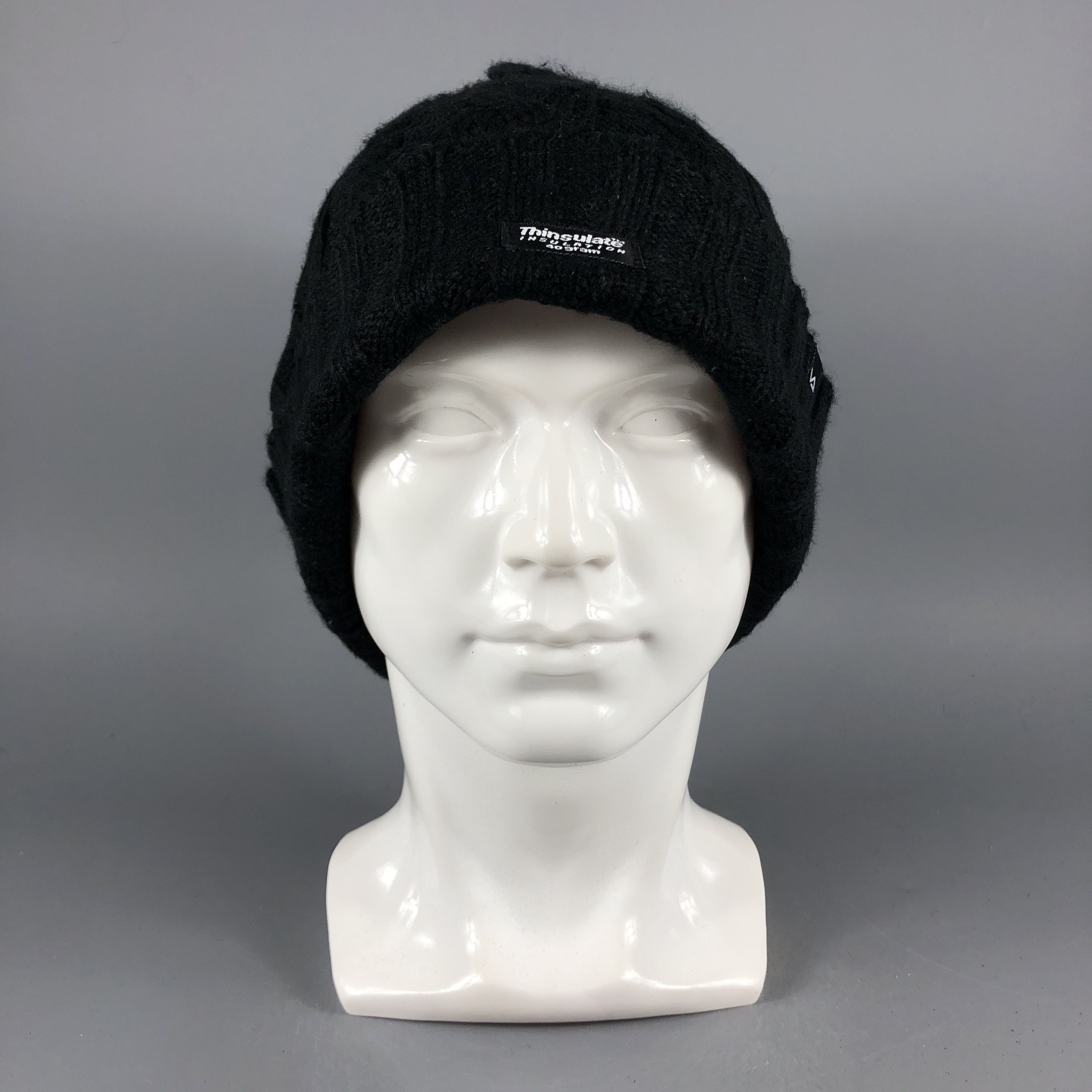 image of Thinsulate Black Beanie Snow Hat Snow Cap -D1022, Men's