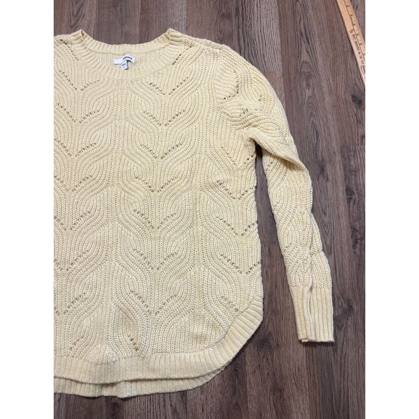 Vintage Sonoma Sweater Women's Large Yellow Knit Pullover Crew Neck Knitting Casual Regular Pullover Size L / US 10 / IT 46 - 4 Thumbnail