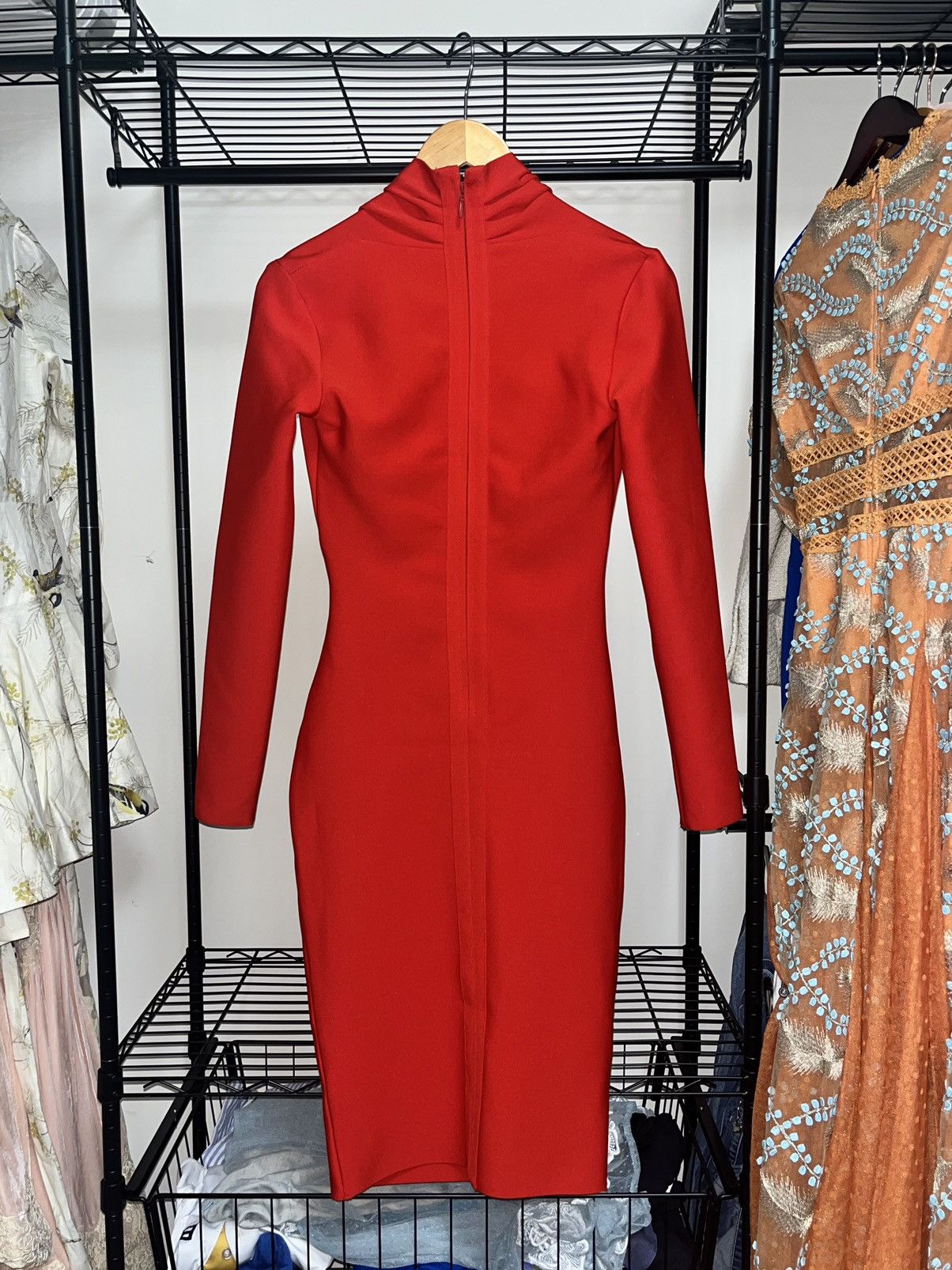 Other Red Midi Dress with V-Neck and Waist Tie Size S / US 4 / IT 40 - 2 Thumbnail
