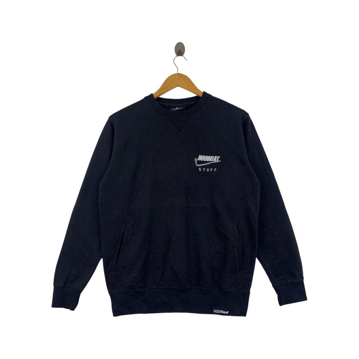 Vintage HOODRAT STUFF Small Embroidered Logo Black Sweatshirt Size US S / EU 44-46 / 1 - 1 Thumbnail