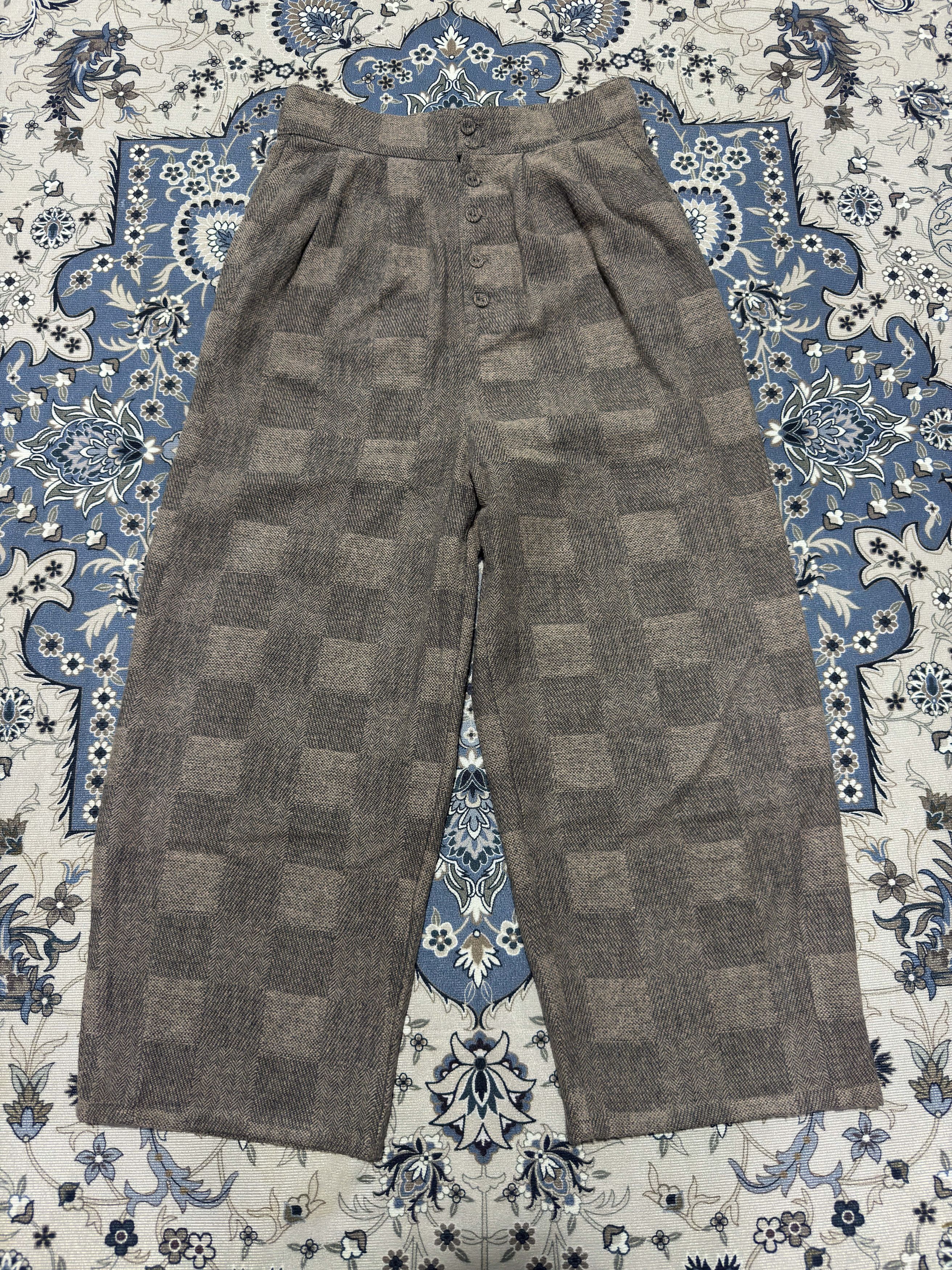 Designer × Japanese Brand Samansa Mos2 Checked Plaid Baggy Wide Legs Trouser Pants Size 29" - 1 Thumbnail