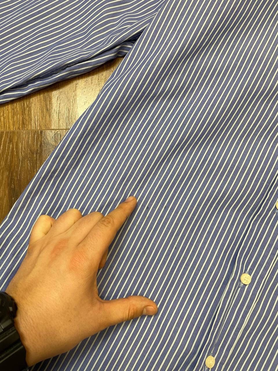 Balenciaga Vintage Balenciaga 90’s Y2K Button Ups Striped Blue Shirt Size US M / EU 48-50 / 2 - 12 Thumbnail