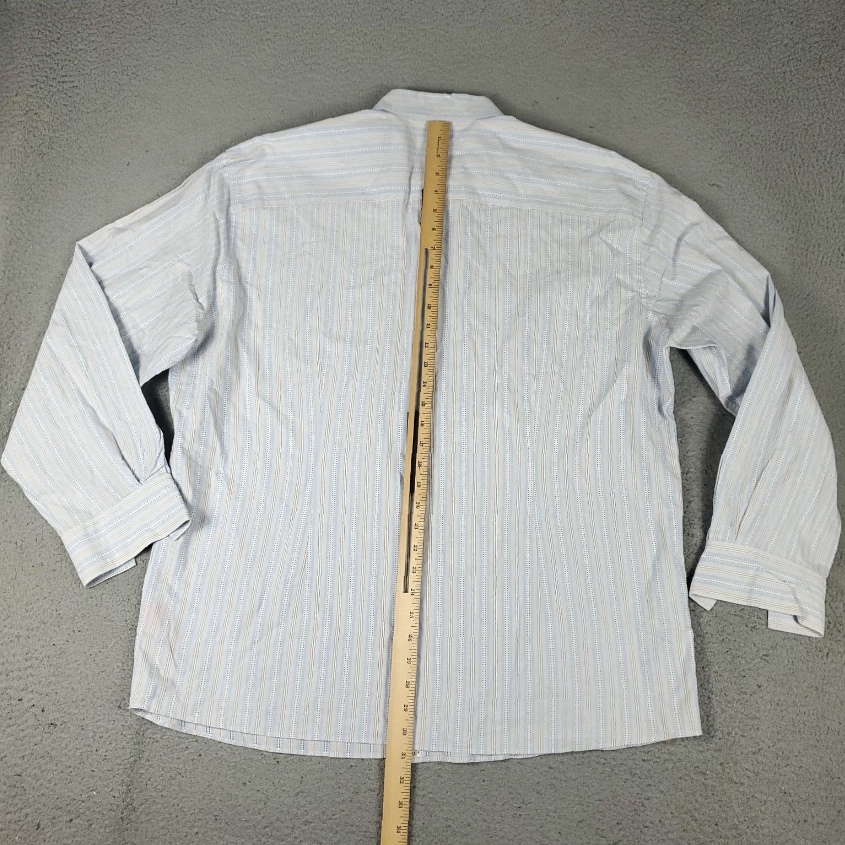 Faconnable Façonnable Shirt Mens XL Blue Striped Button-Up Long Sleeve Casual Button-Front Classic Preppy Mens XL Blue Striped Shirt Size US XL / EU 56 / 4 - 3 Thumbnail