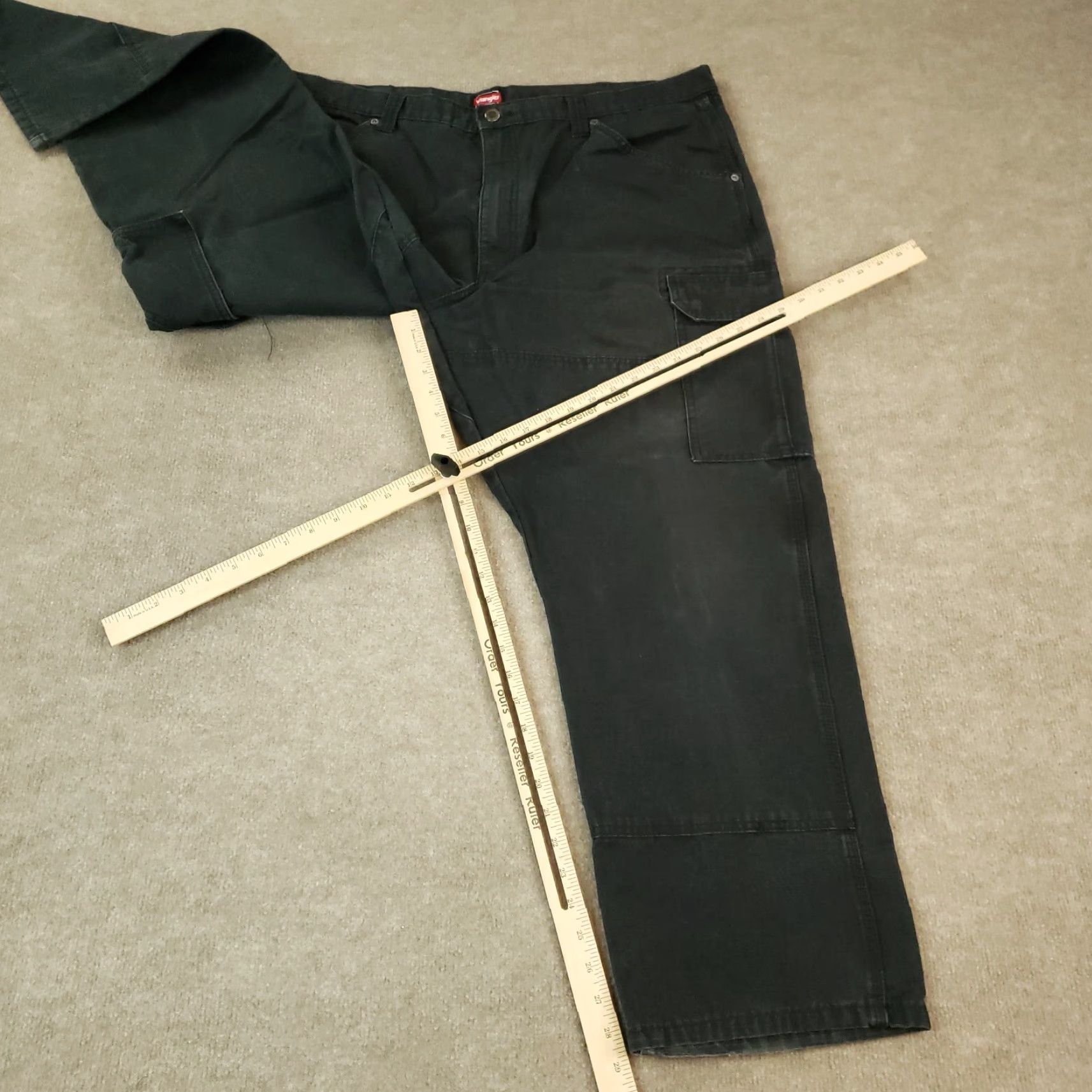 Wrangler Wrangler Work Pants Mens 42x30 Black Straight Leg Cargo Size US 42 / EU 58 - 2 Thumbnail