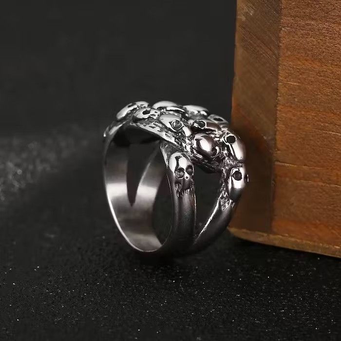 Jewelry Punk Skull Rings Size ONE SIZE - 2 Thumbnail