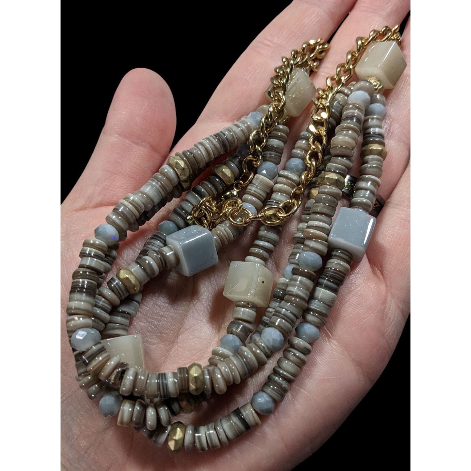 Other Layered Grey Natural Stone Beaded Necklace Size ONE SIZE - 3 Thumbnail