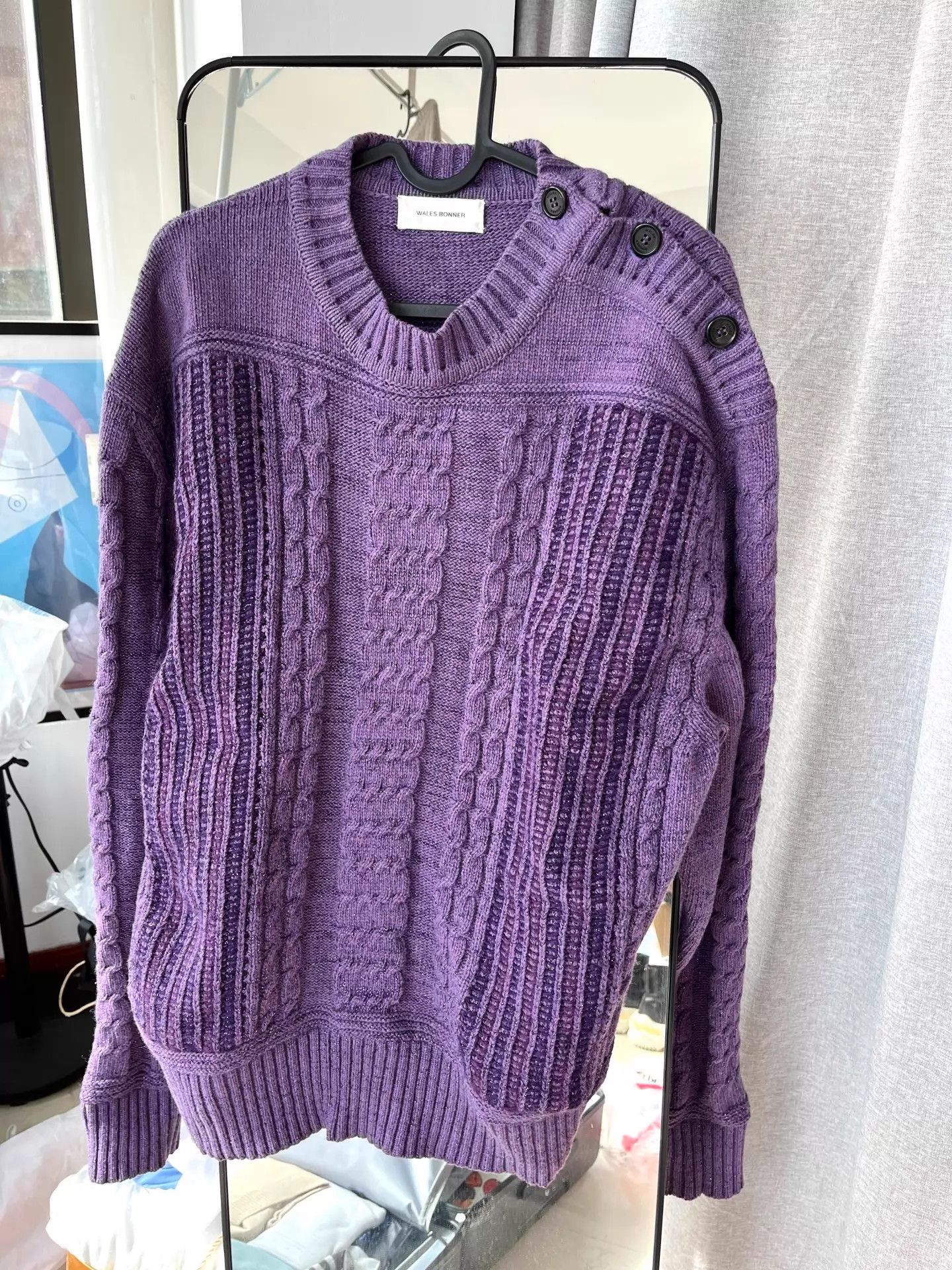 Wales Bonner Wales Bonner Oversized Lurex Knit Sweater S Korea Size S / US 4 / IT 40 - 1 Thumbnail