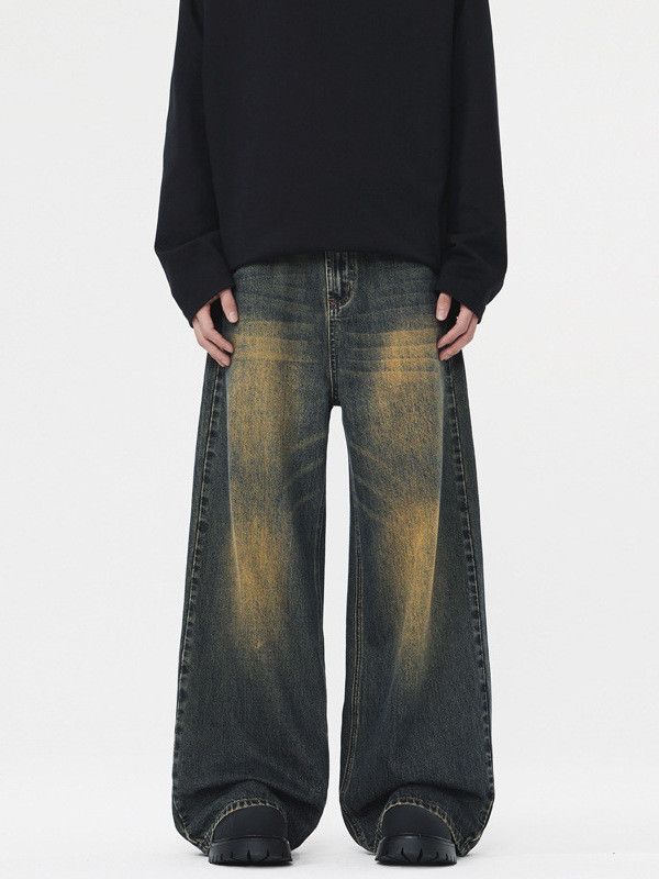 Vintage Vintage washed American street distressed wide-leg jeans Size US 32 / EU 48 - 2 Thumbnail