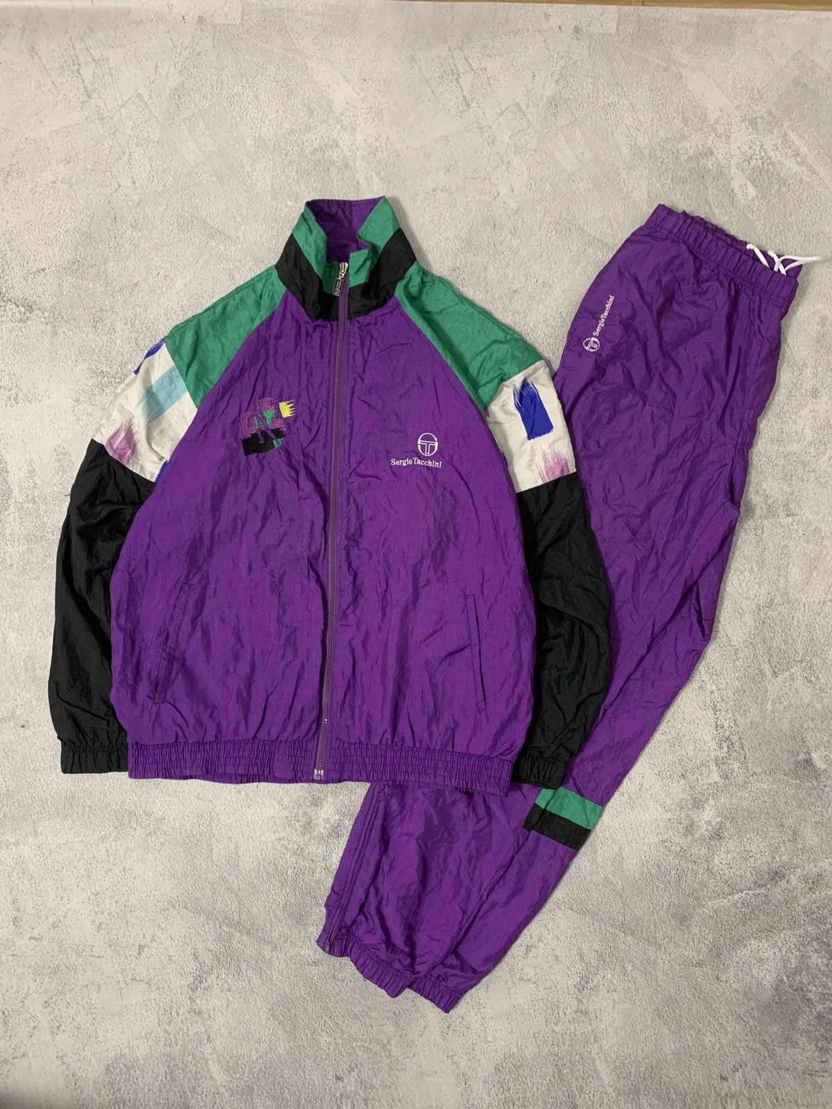 image of 90's Sergio Tacchini Nylon Tracksuit in Purple, Men's (Size Medium)