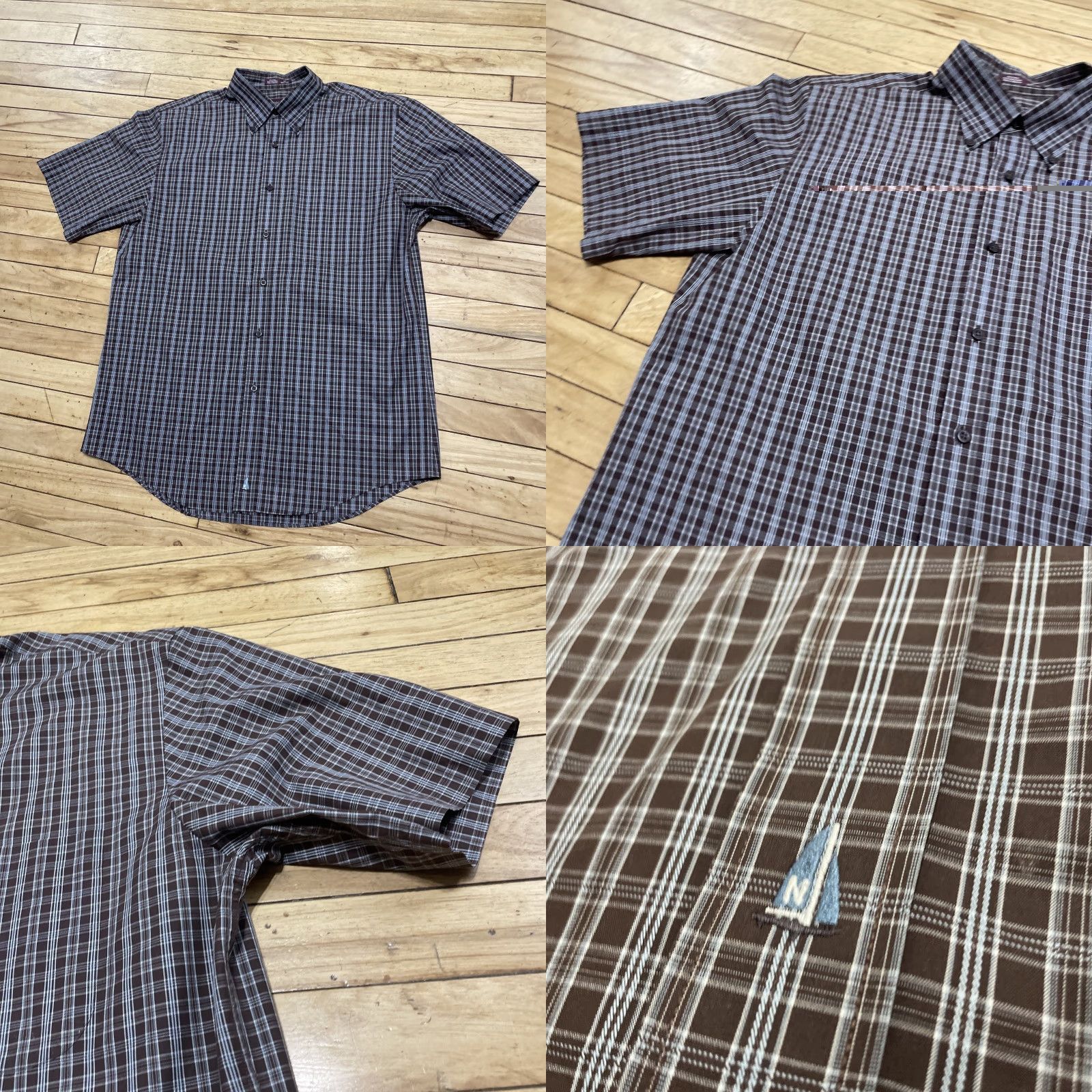 Nordstrom Nordstrom Vintage 90s Smartcare Shirt Men L Brown Plaid Organic Cotton Western Shirt Size US M / EU 48-50 / 2 - 10 Thumbnail