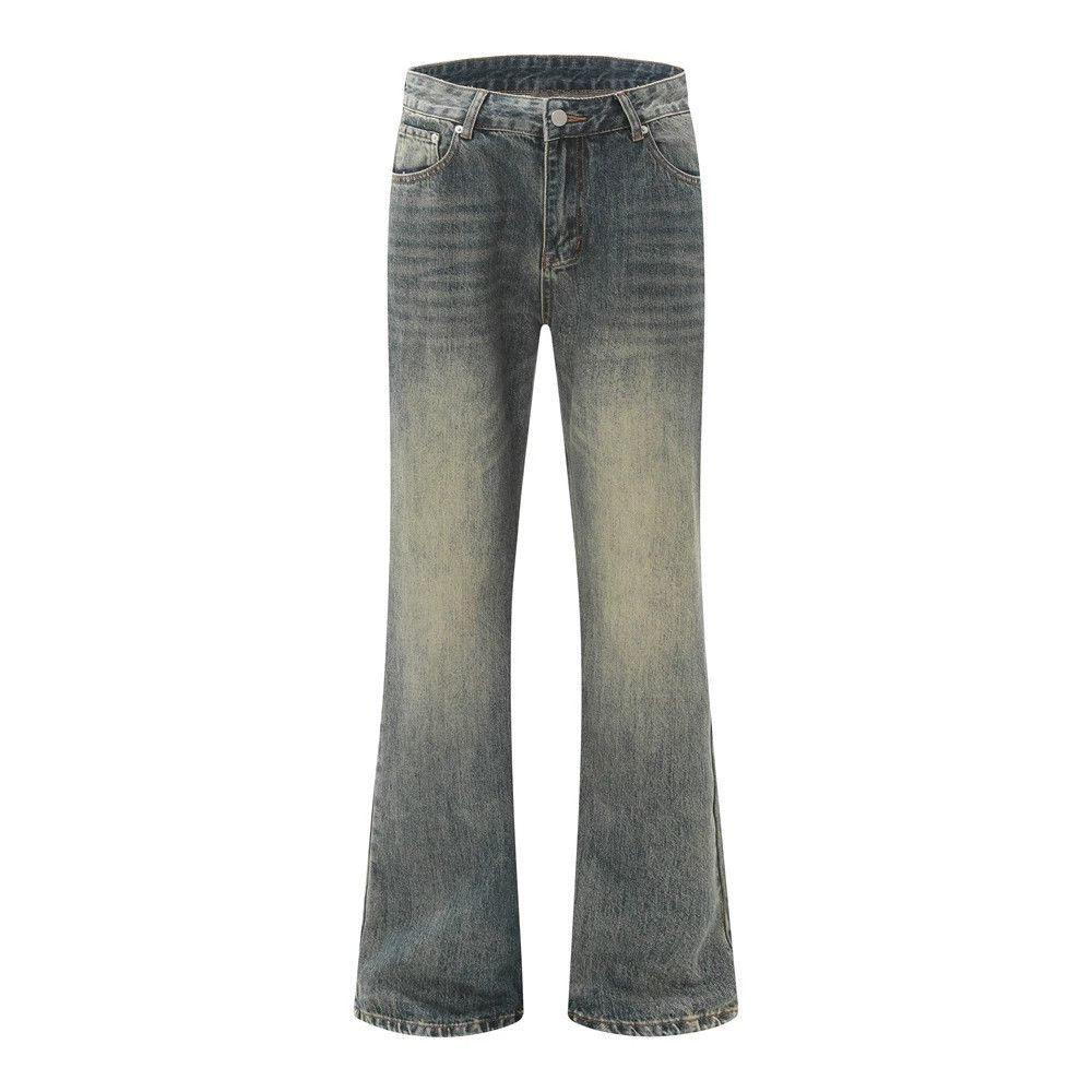 Jean Washed distressed men's hippie loose casual flared jeans Size US 32 / EU 48 - 1 Thumbnail