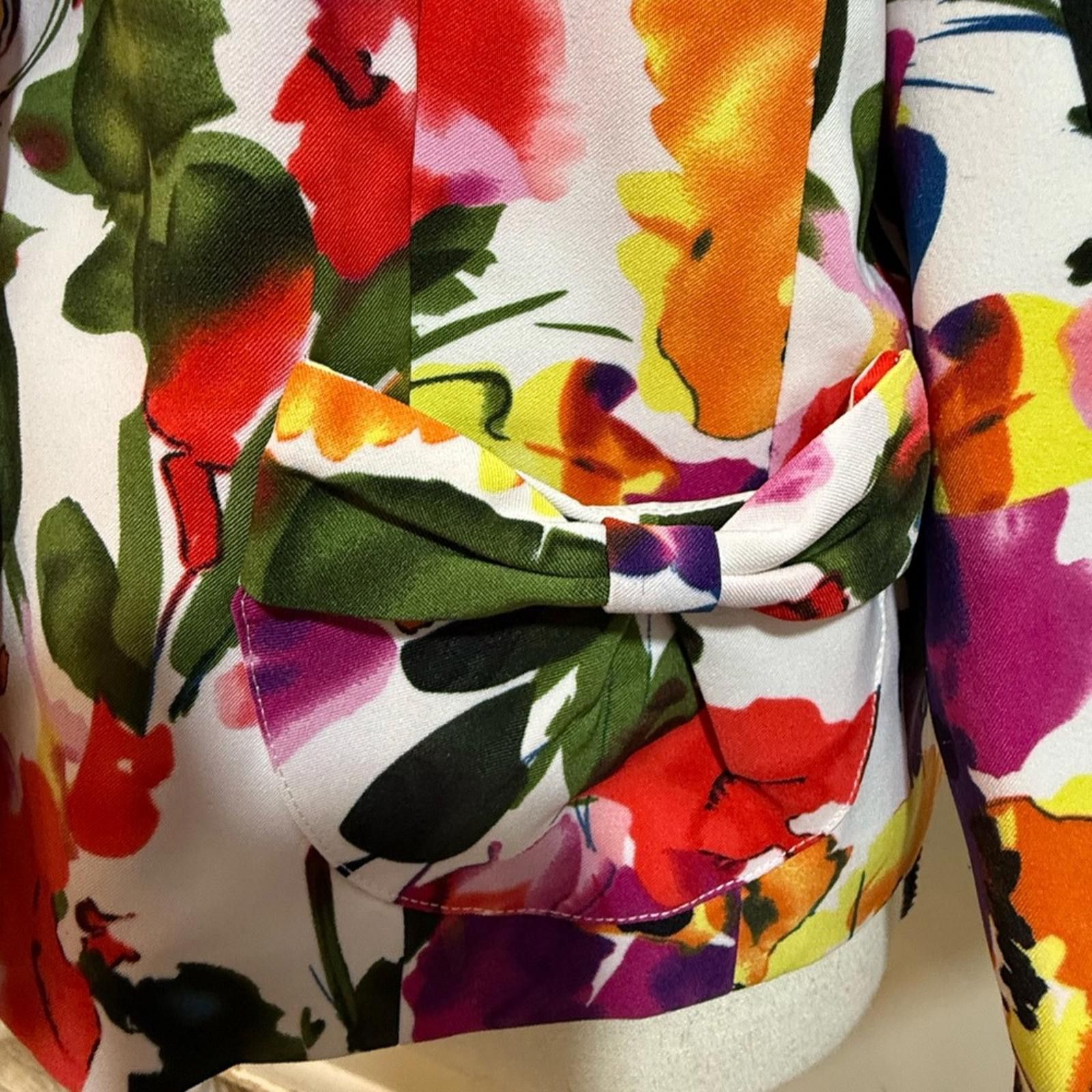 Other Molly & Maxx floral silky statement blazer jacket SZ PL Size L / US 10 / IT 46 - 5 Thumbnail