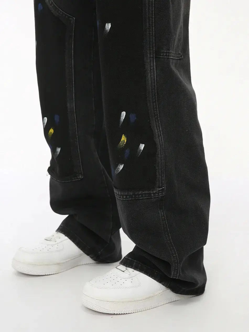 Japanese Brand Retro loose graffiti patchwork jeans Size US 32 / EU 48 - 3 Thumbnail