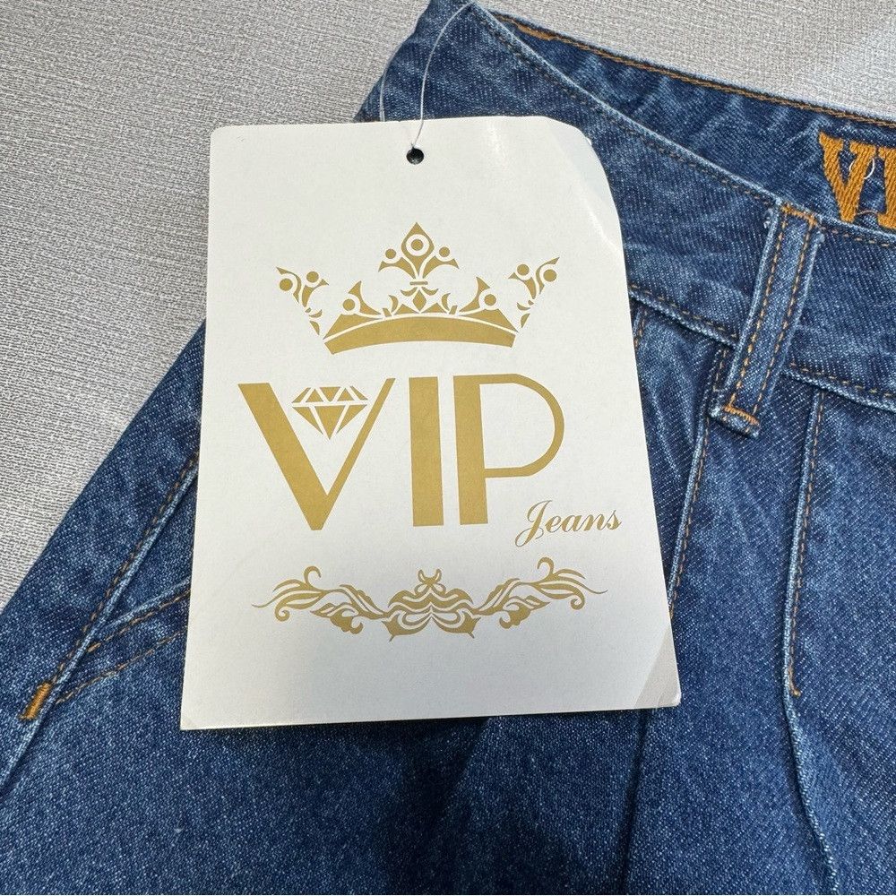 Other New VIP High Rise Pleated Raw Edge Jeans Size 5/6 Size 28" / US 6 / IT 42 - 8 Thumbnail