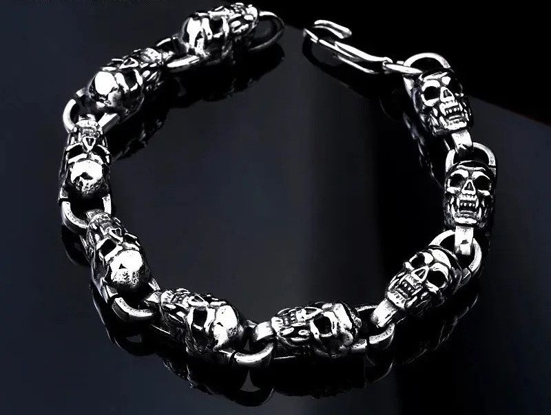 Jewelry Punk Skull Bracelet Size ONE SIZE - 1 Thumbnail