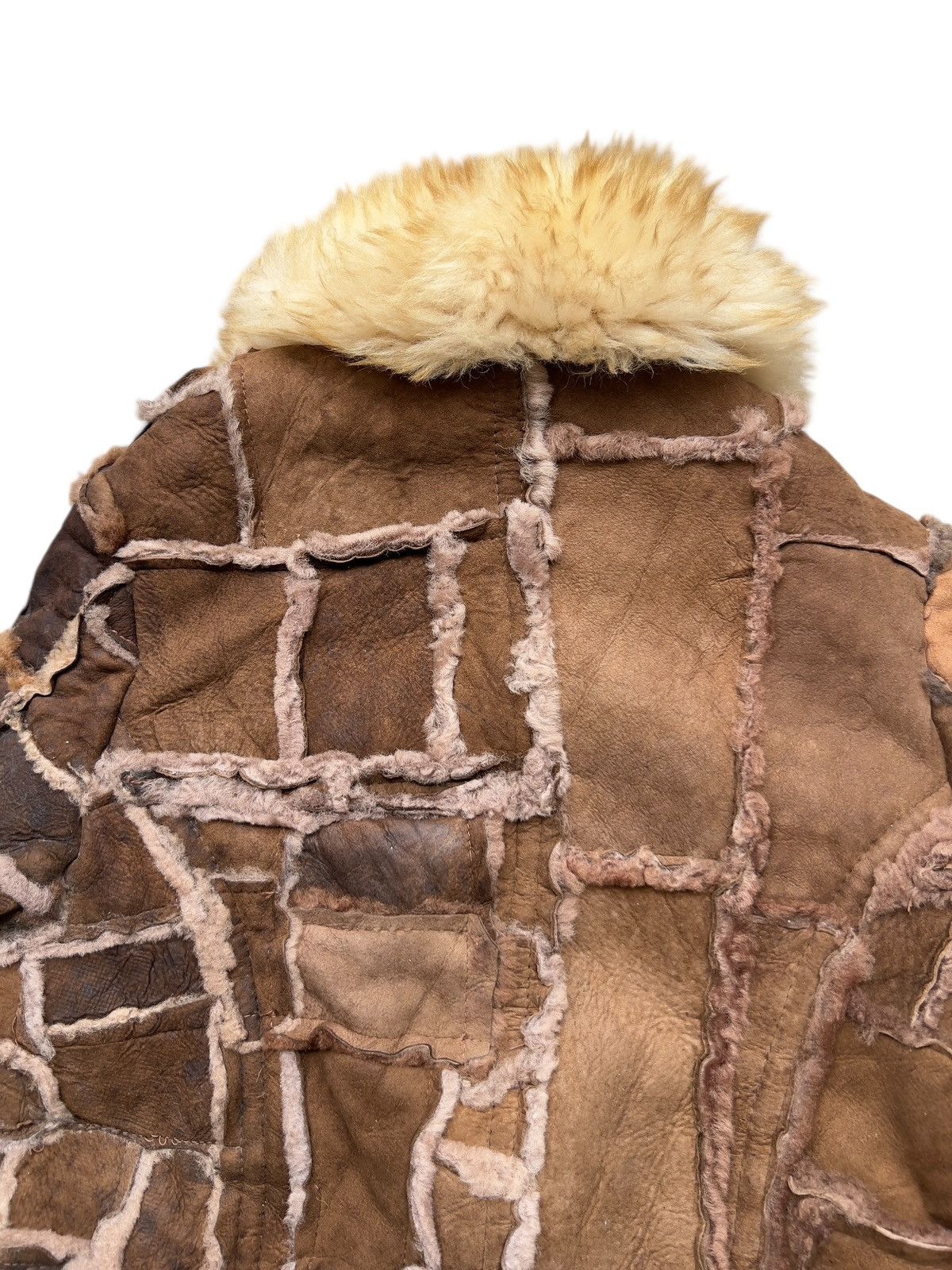 Vintage Vintage 80s Alpine Sheep Skin Patchwork Fur Leather Jacket Size US S / EU 44-46 / 1 - 5 Thumbnail