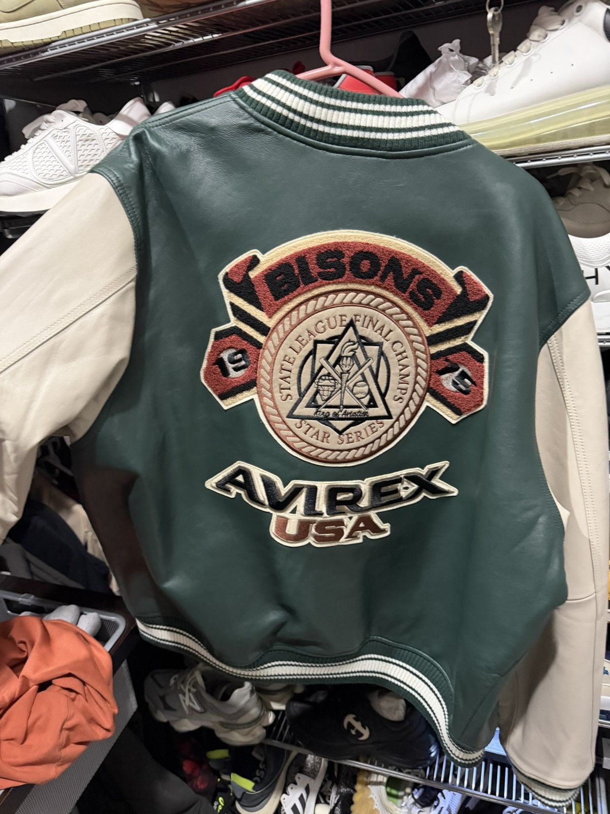 Avirex Avirex Men's American Flight Jacket Genuine Leather Bomber Size US XXL / EU 58 / 5 - 2 Thumbnail