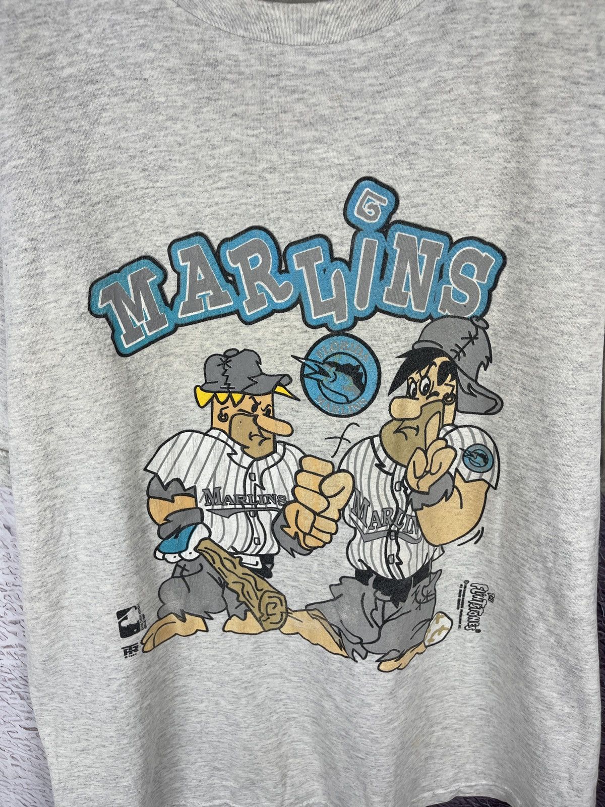 MLB the Flinstones vintage 1994 Florida Marlins MLB baseball tee Size US XL / EU 56 / 4 - 4 Thumbnail